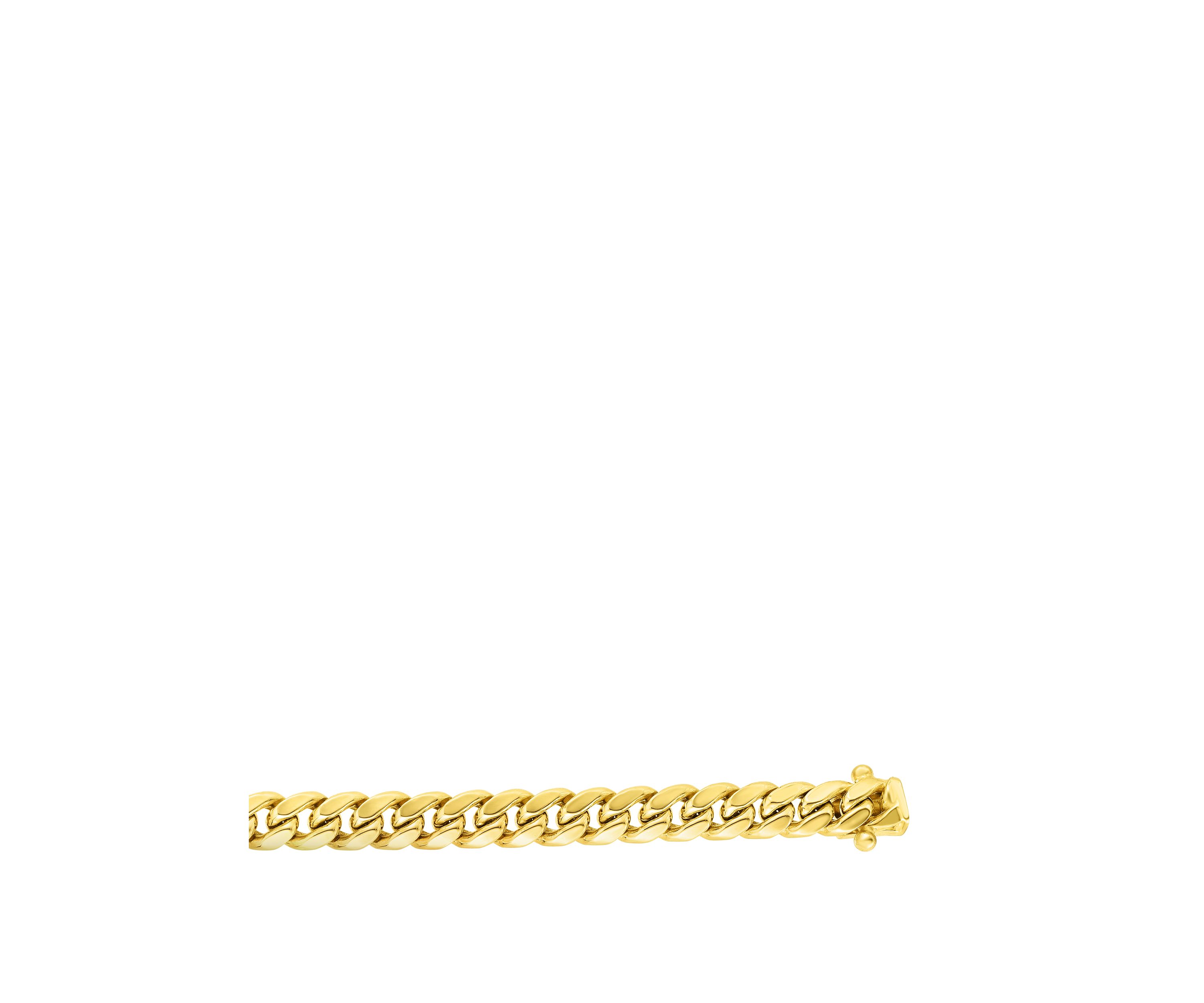 Mens Gold Semi Solid Miami Cuban Link Necklace