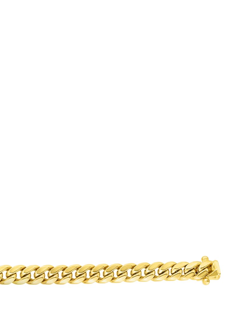 Mens Gold Semi Solid Miami Cuban Link Necklace