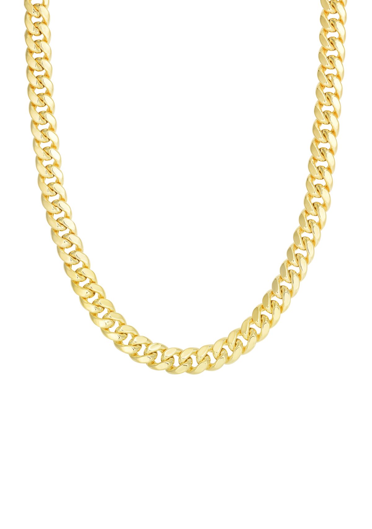 Mens Gold Semi Solid Miami Cuban Link Necklace