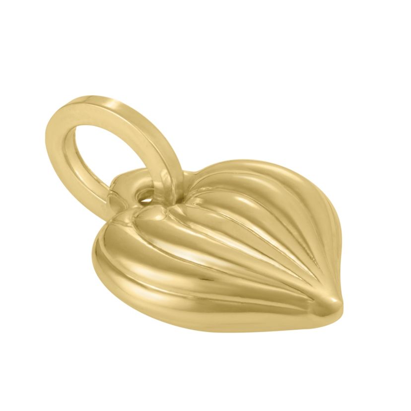 14kK Puffy Ribbed Heart Pendant