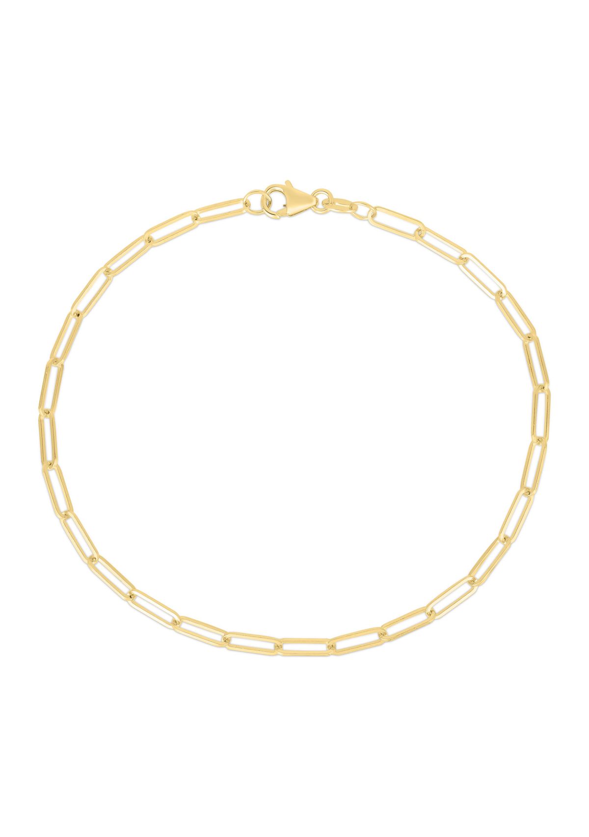14 Karat Yellow Gold Paperclip Bracelet
