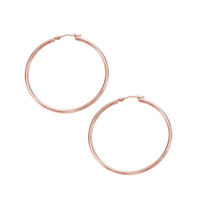 14Kp Round Tube Earring