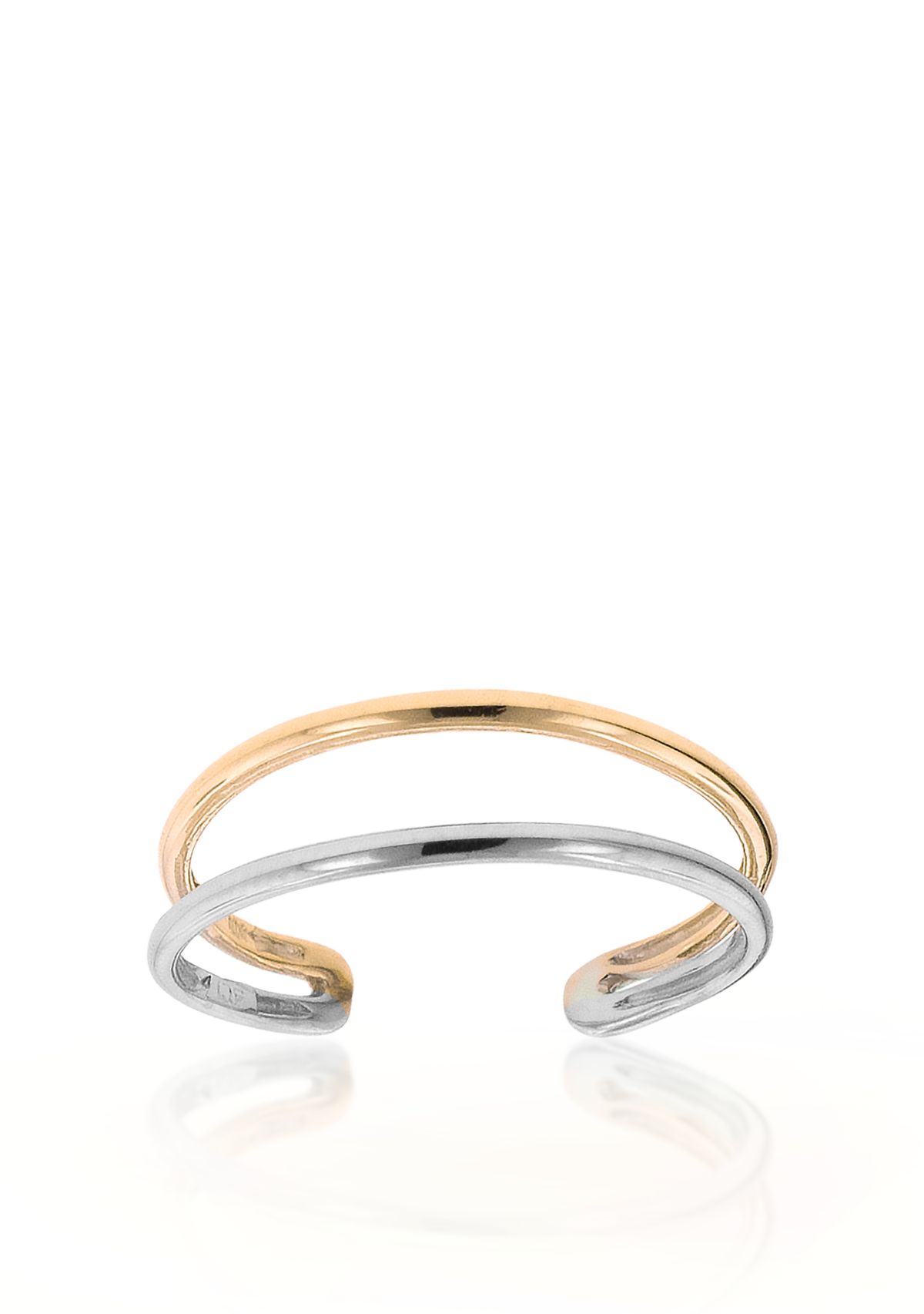 14k Two Tone Gold Toe Ring