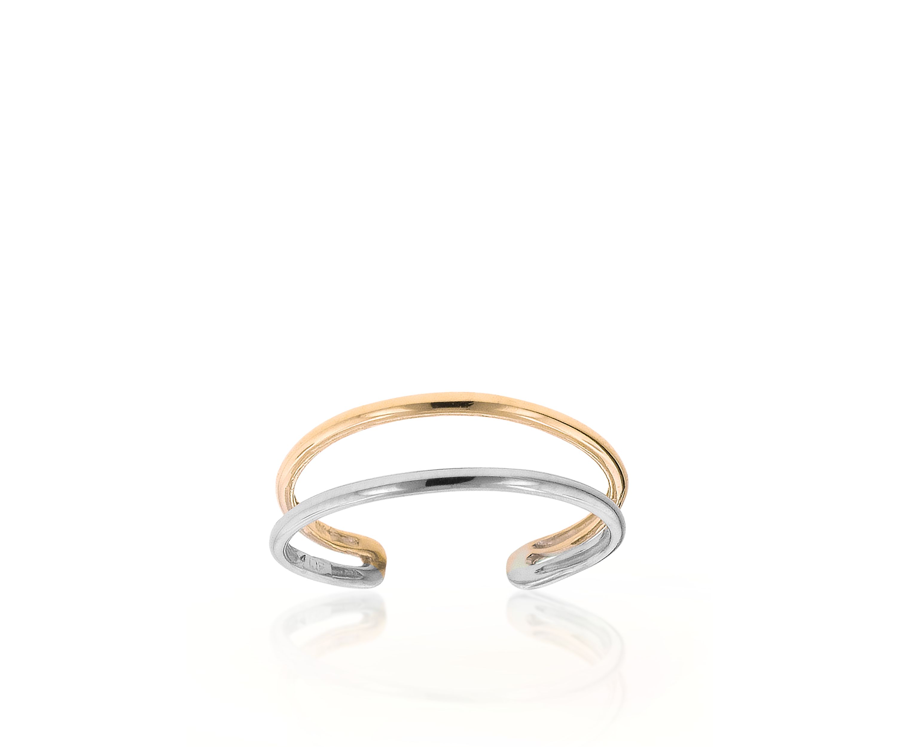 14k Two Tone Gold Toe Ring