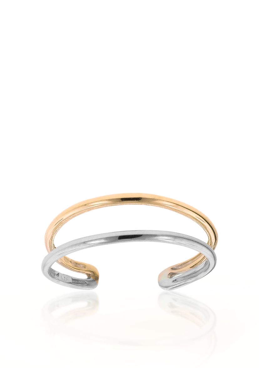 14k Two Tone Gold Toe Ring