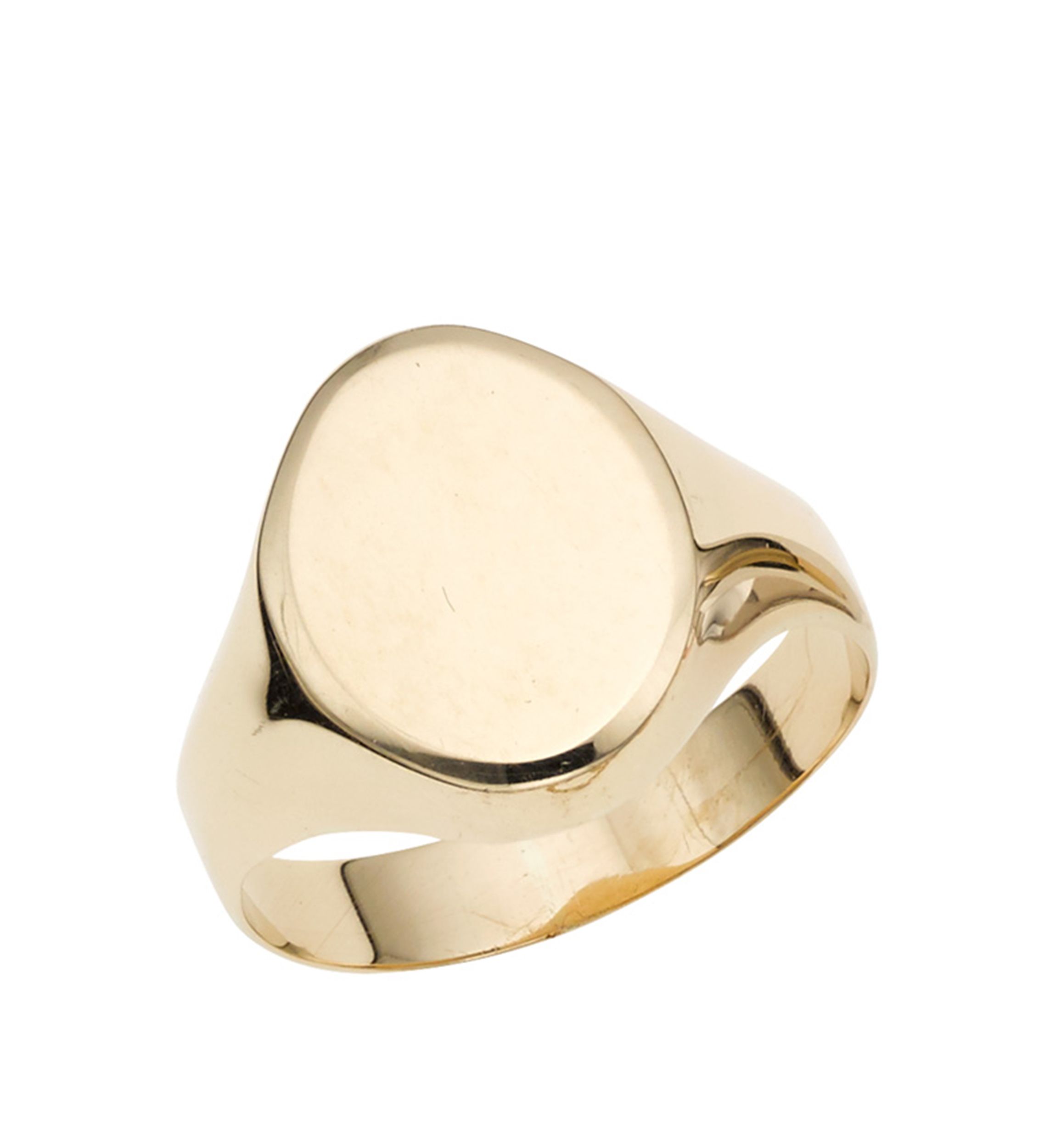 Polished Oval Ring in 14k Yellow Gold
