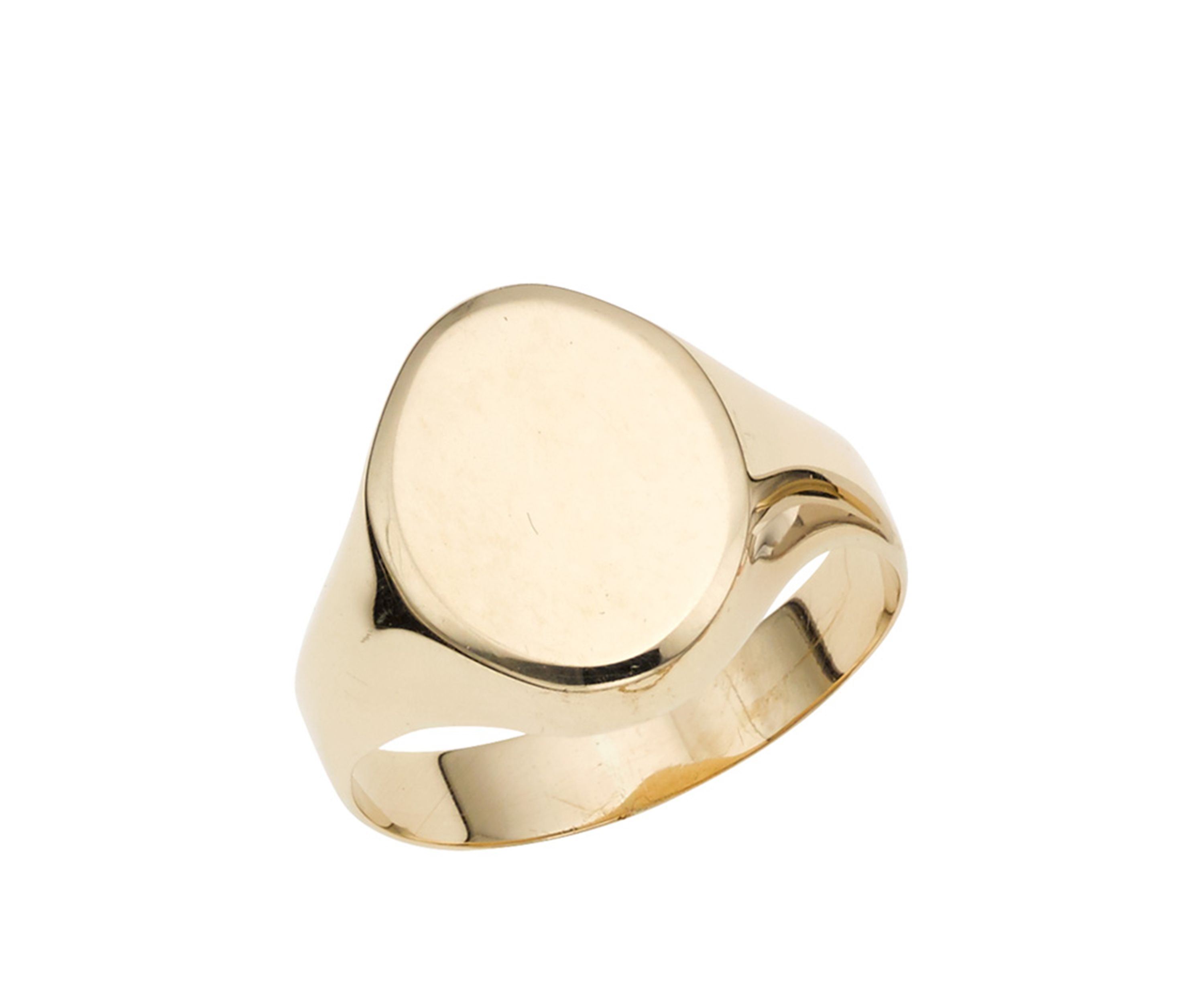 Polished Oval Ring in 14k Yellow Gold