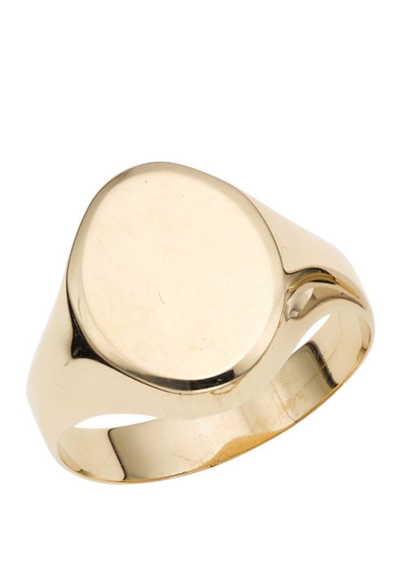 Polished Oval Ring in 14k Yellow Gold