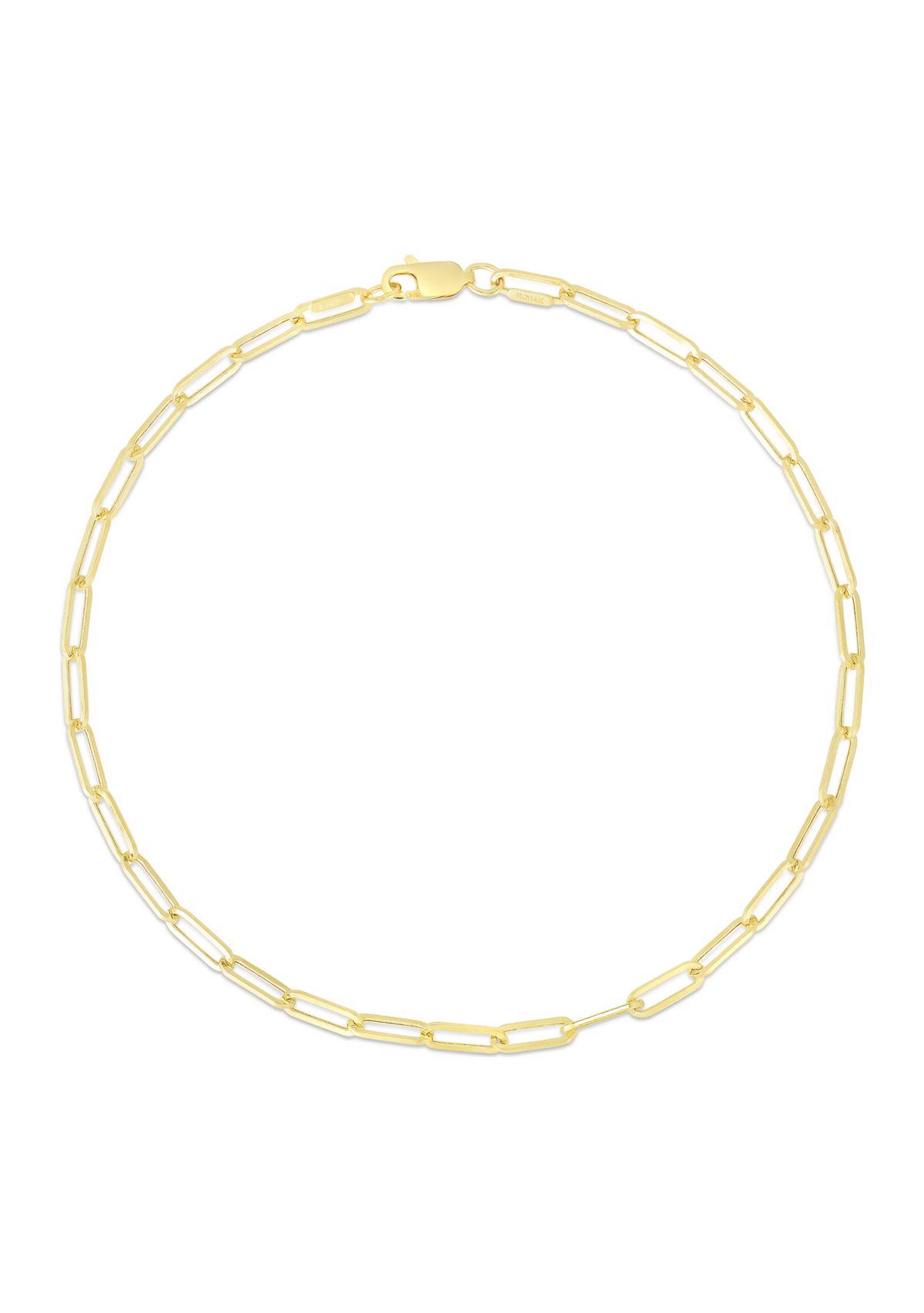 14Ky Paperclip Anklet Bracelet