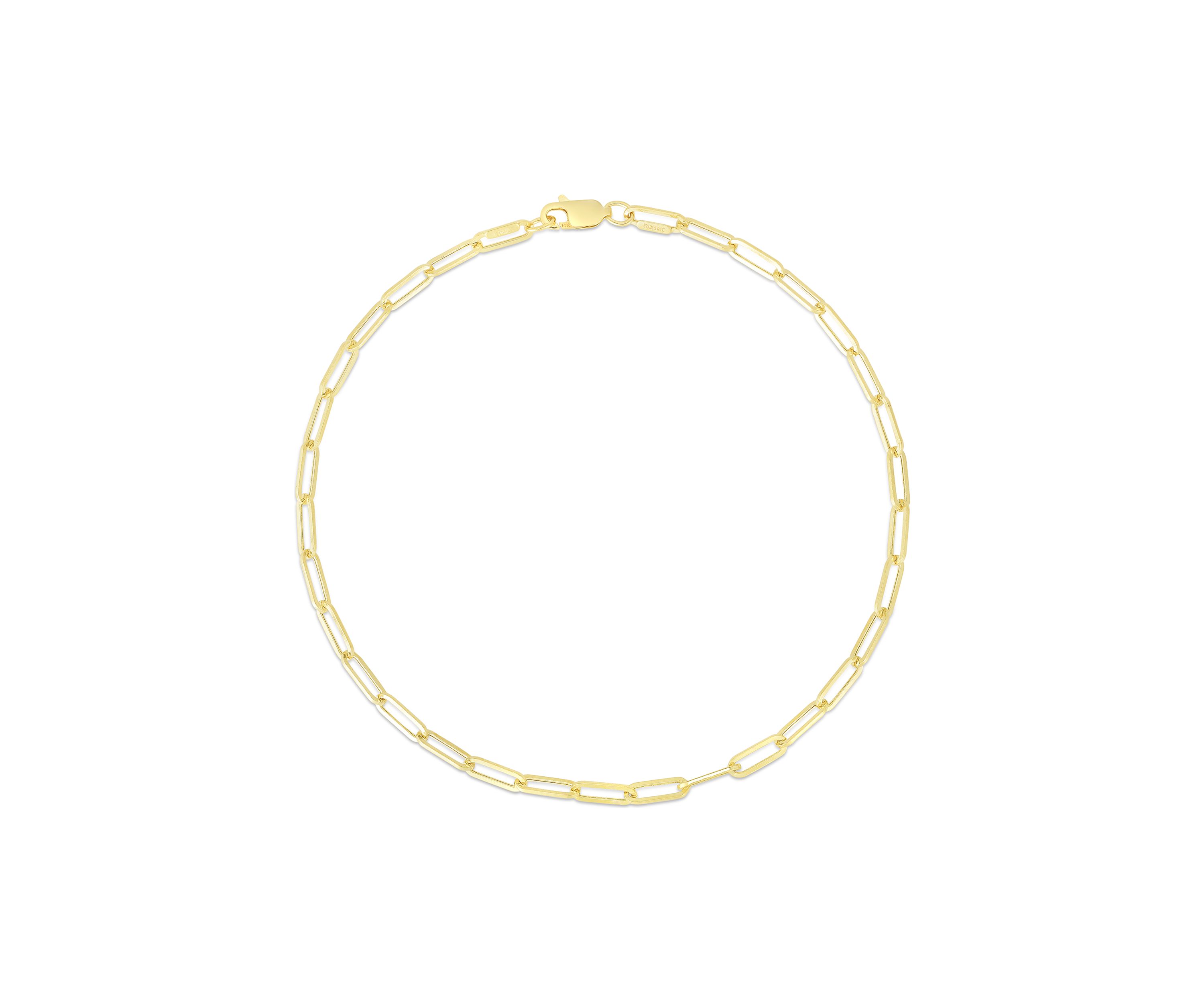 14Ky Paperclip Anklet Bracelet
