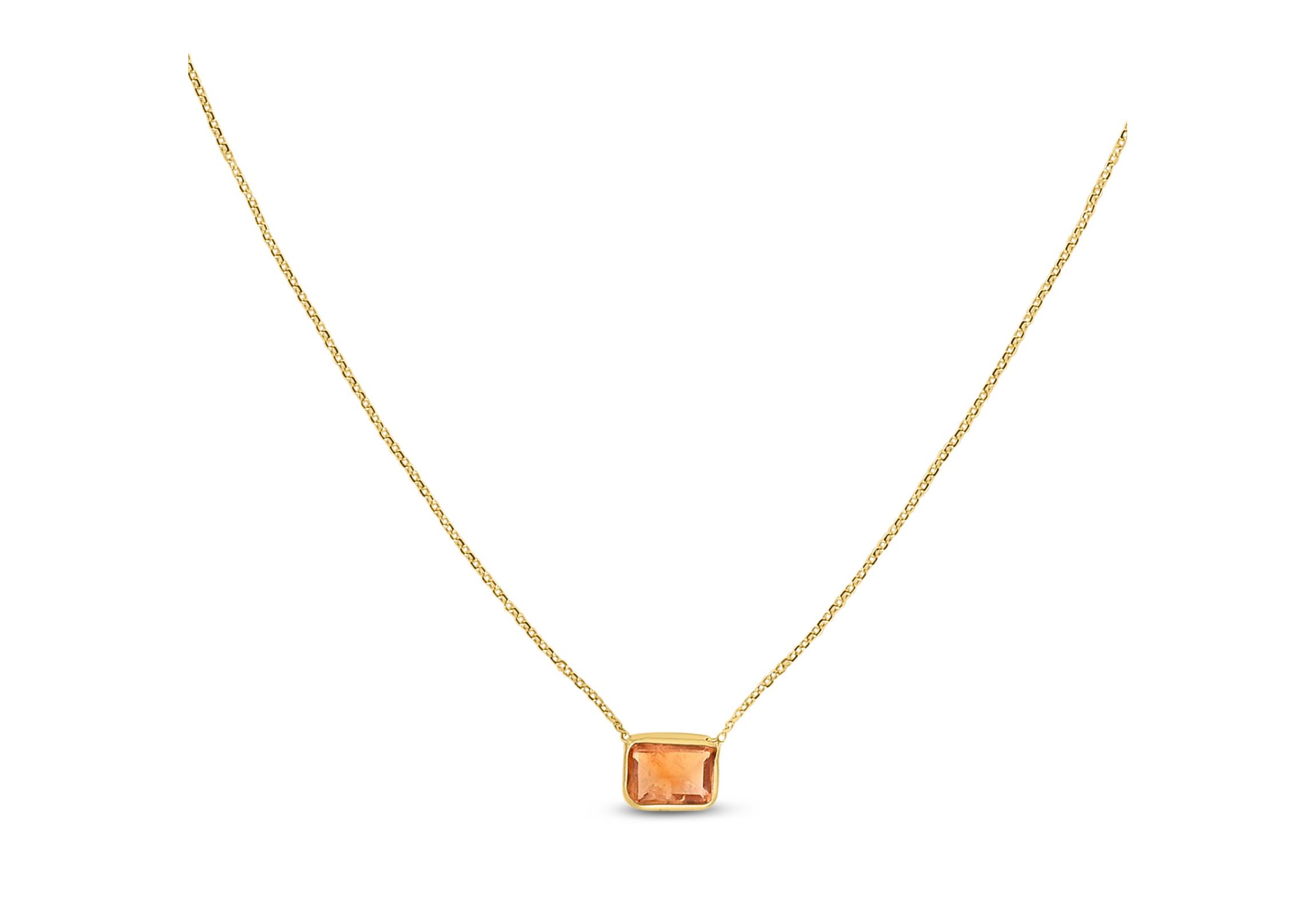 14Ky Cable Necklace With Citrine