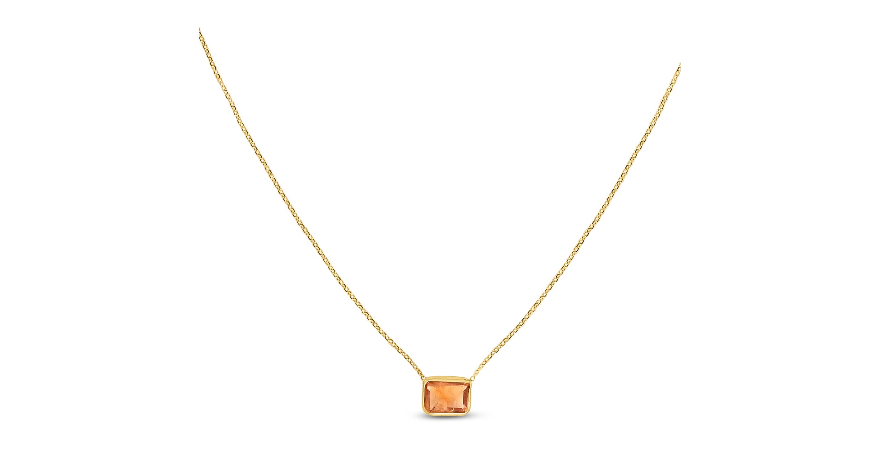 14Ky Cable Necklace With Citrine