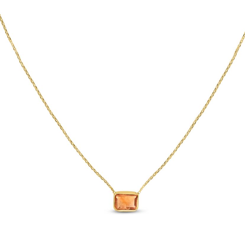 14Ky Cable Necklace With Citrine