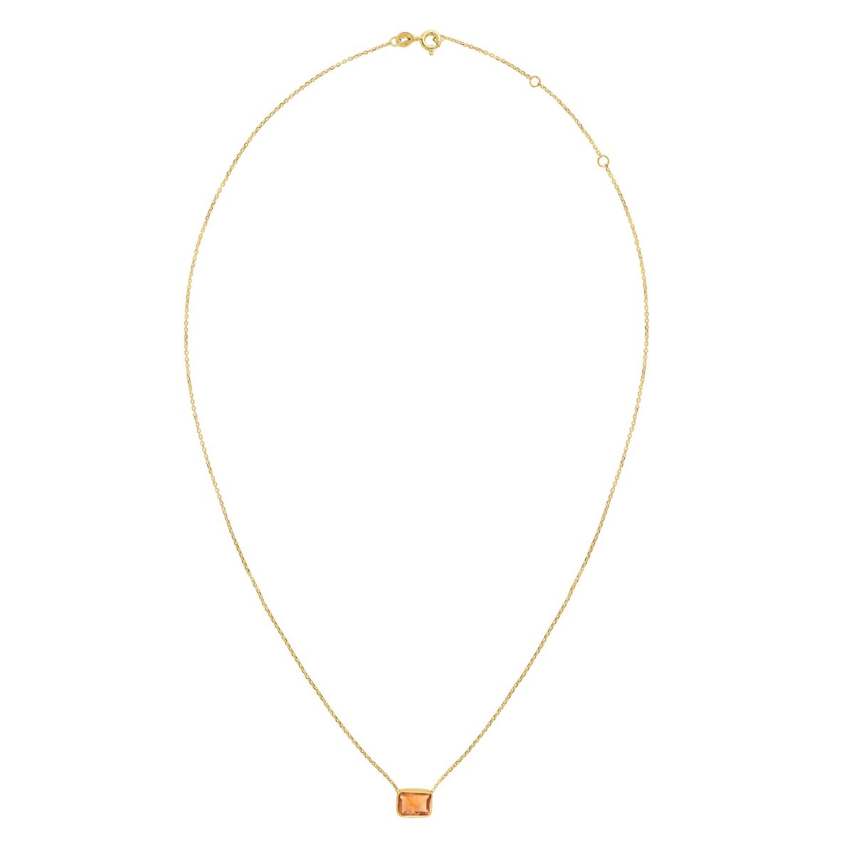 14Ky Cable Necklace With Citrine