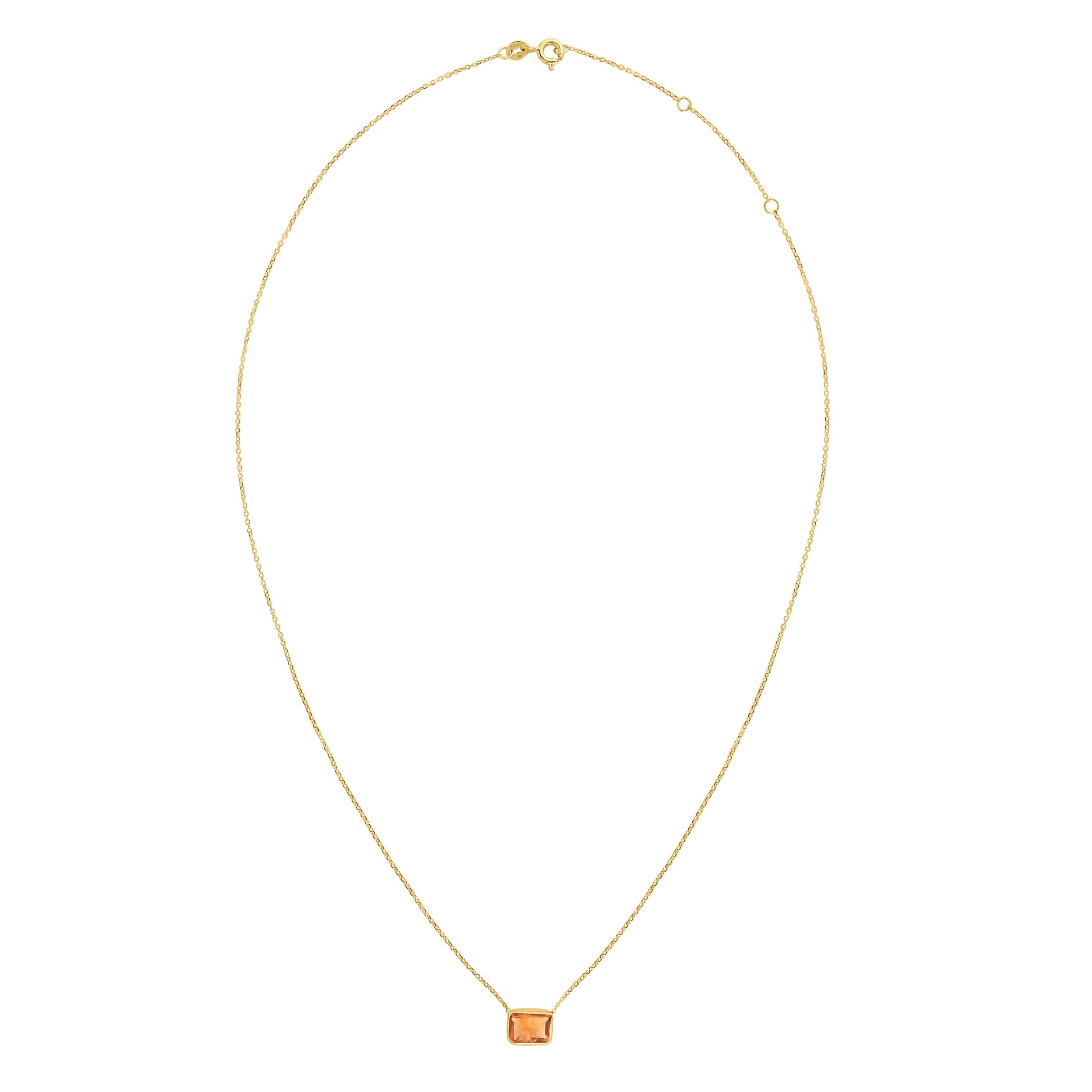 14Ky Cable Necklace With Citrine