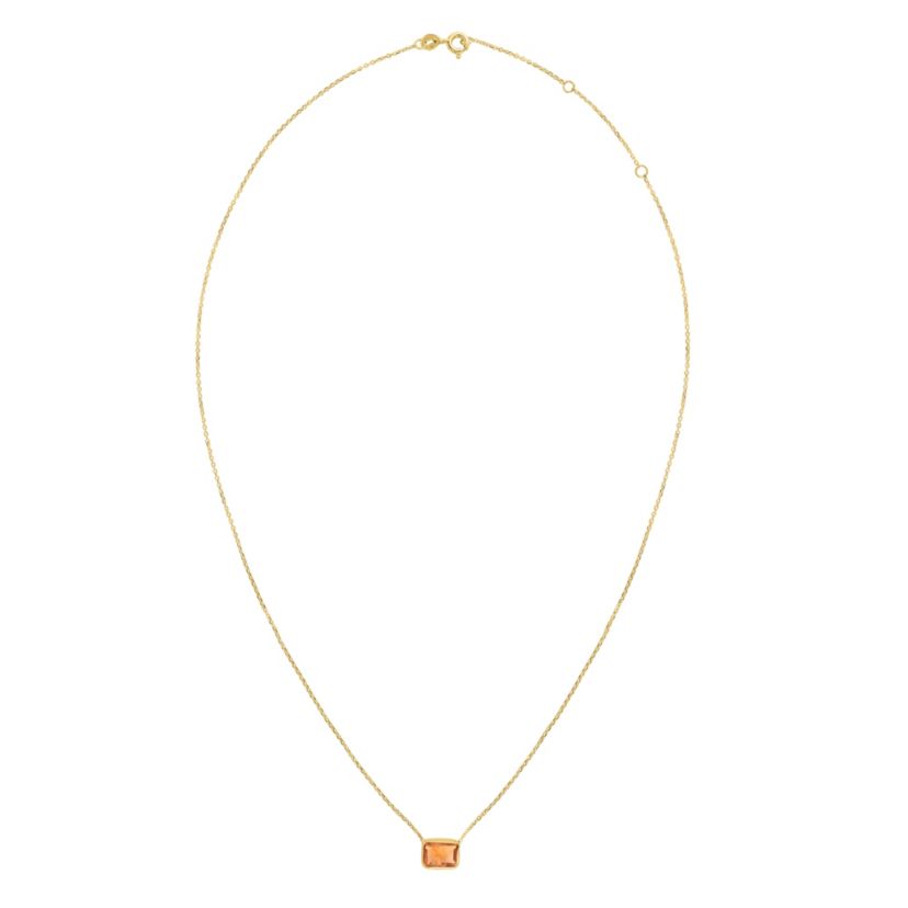 14Ky Cable Necklace With Citrine