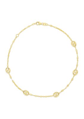 Belk & Co 14Ky Mirror Anklet Bracelet