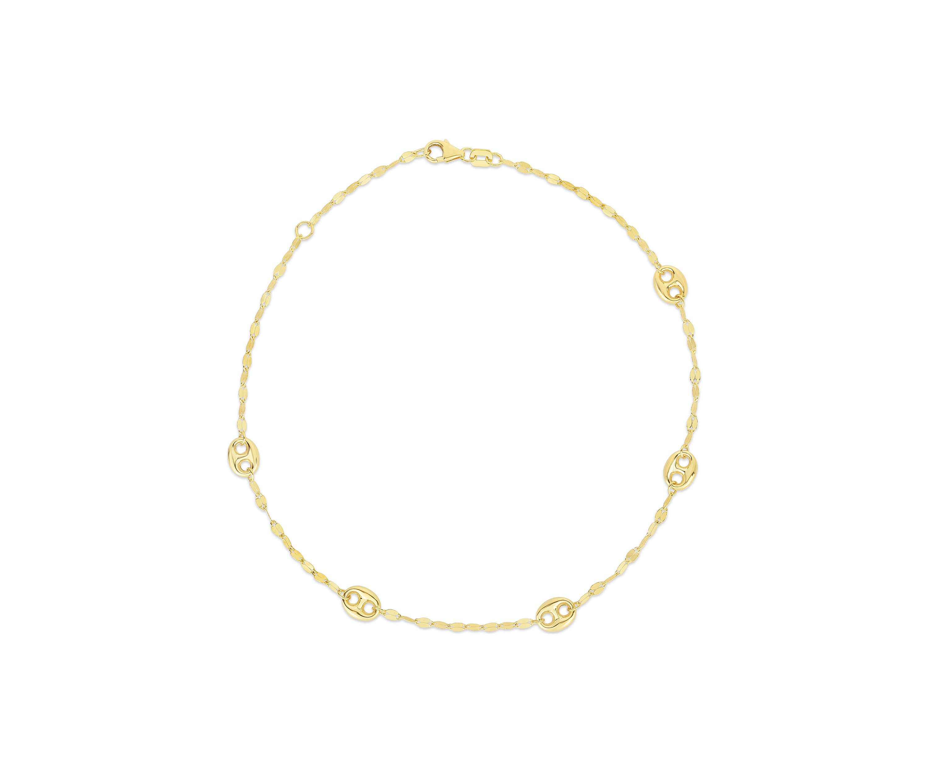 14Ky Mirror Anklet Bracelet