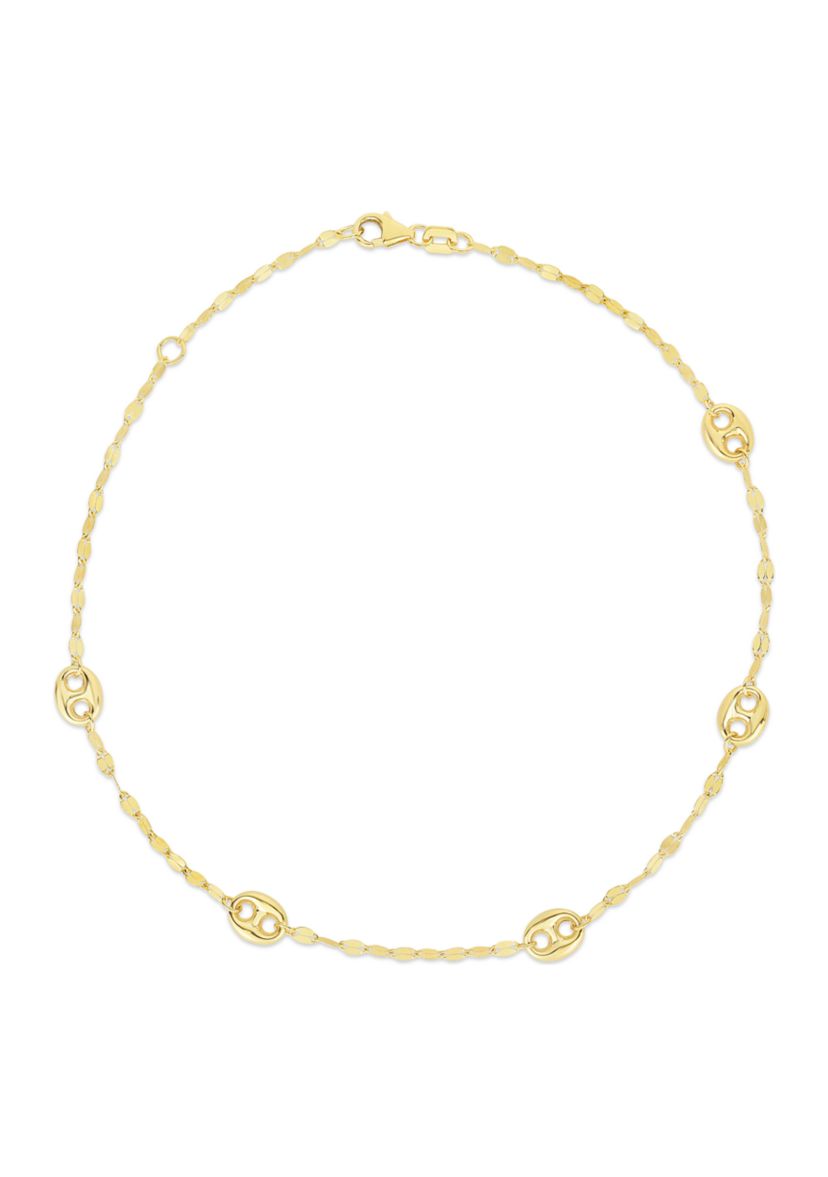 14Ky Mirror Anklet Bracelet