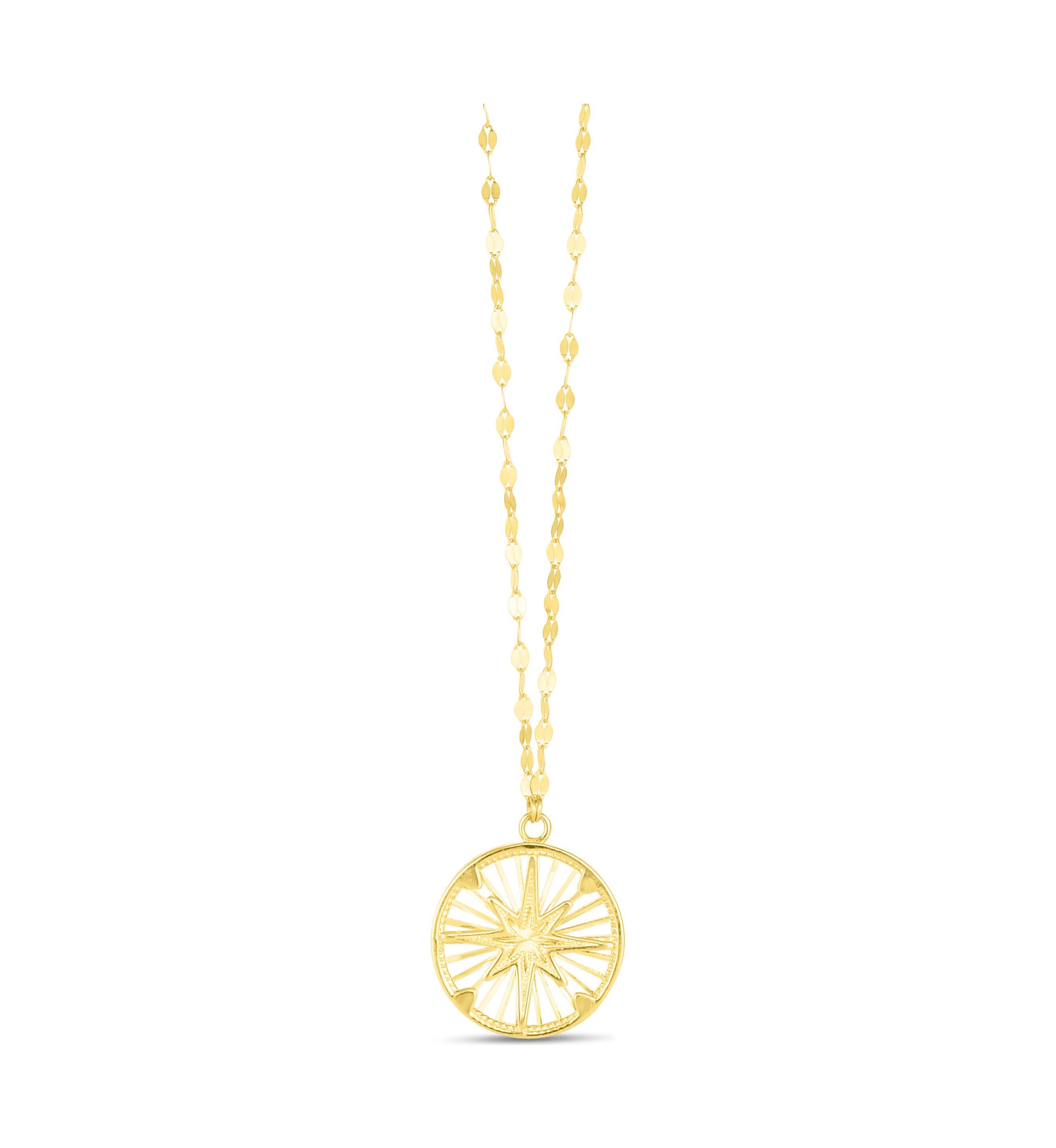 14Ky Compass Necklace