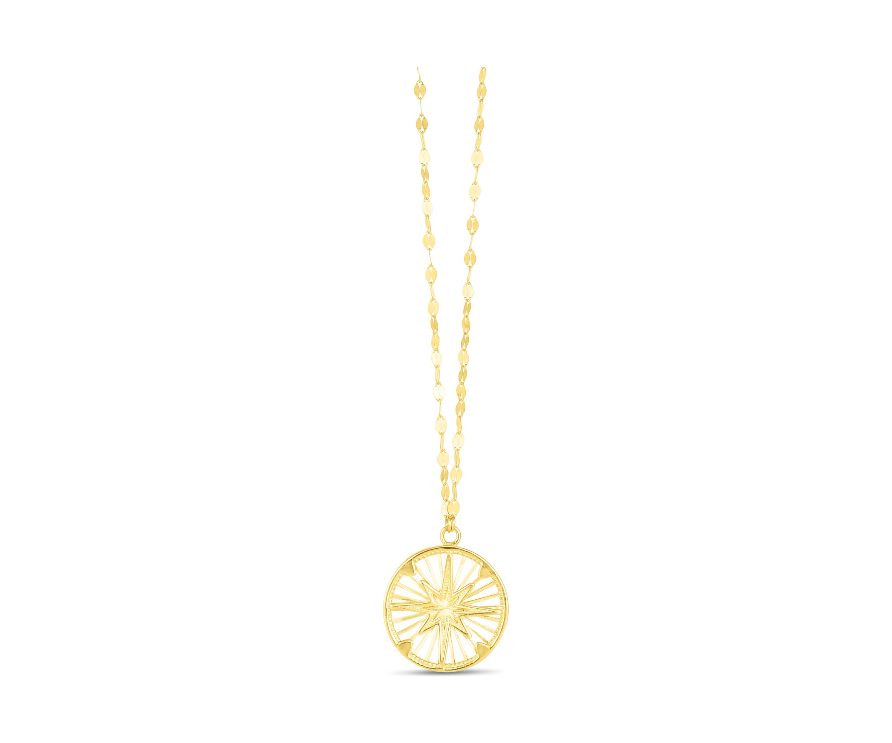 14Ky Compass Necklace