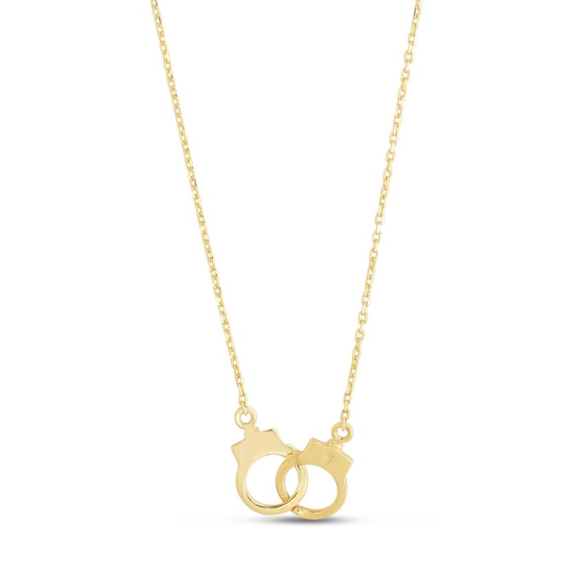 14 Karat Yellow Gold Handcuff Necklace