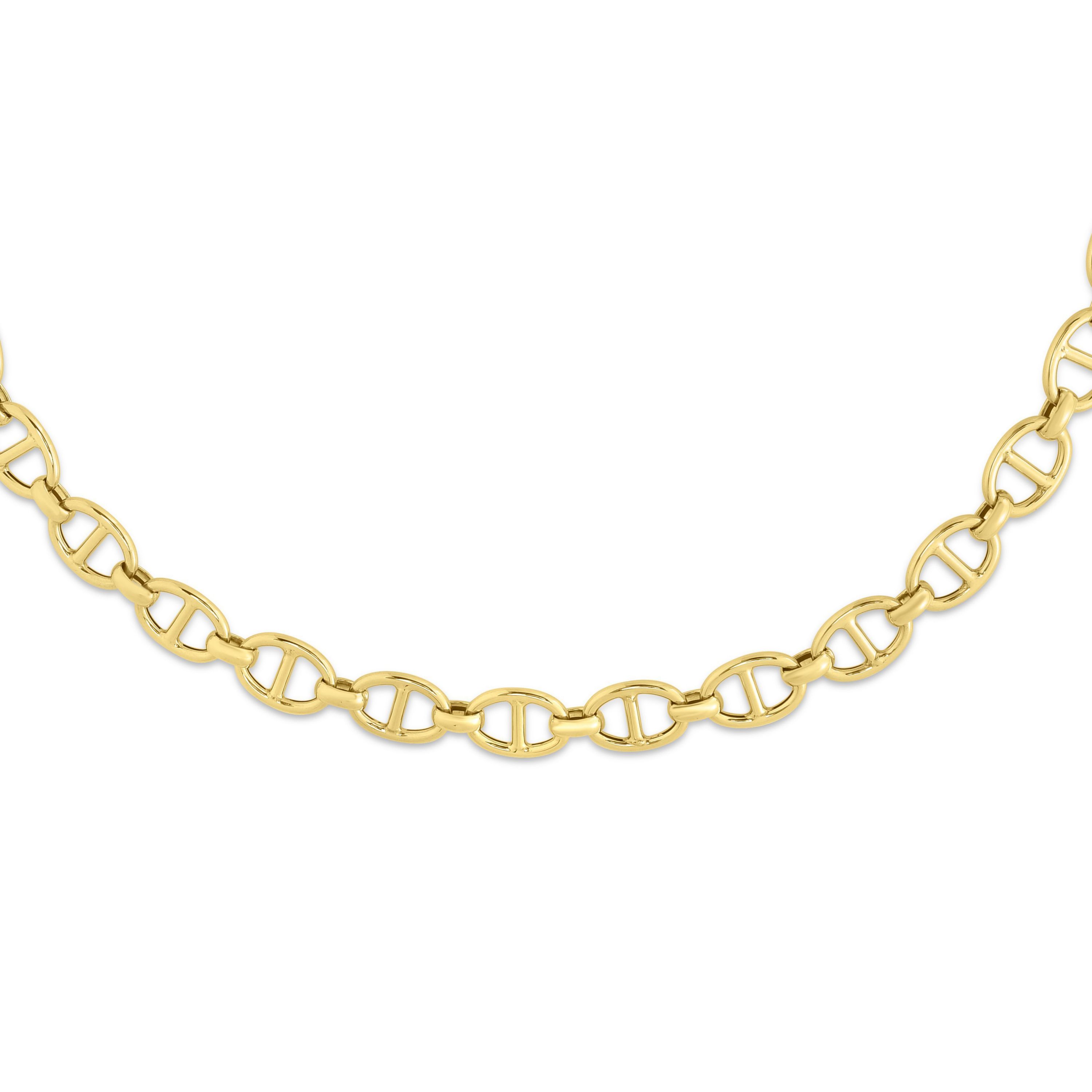 14 Karat Yellow Gold Flat Mariner Necklace