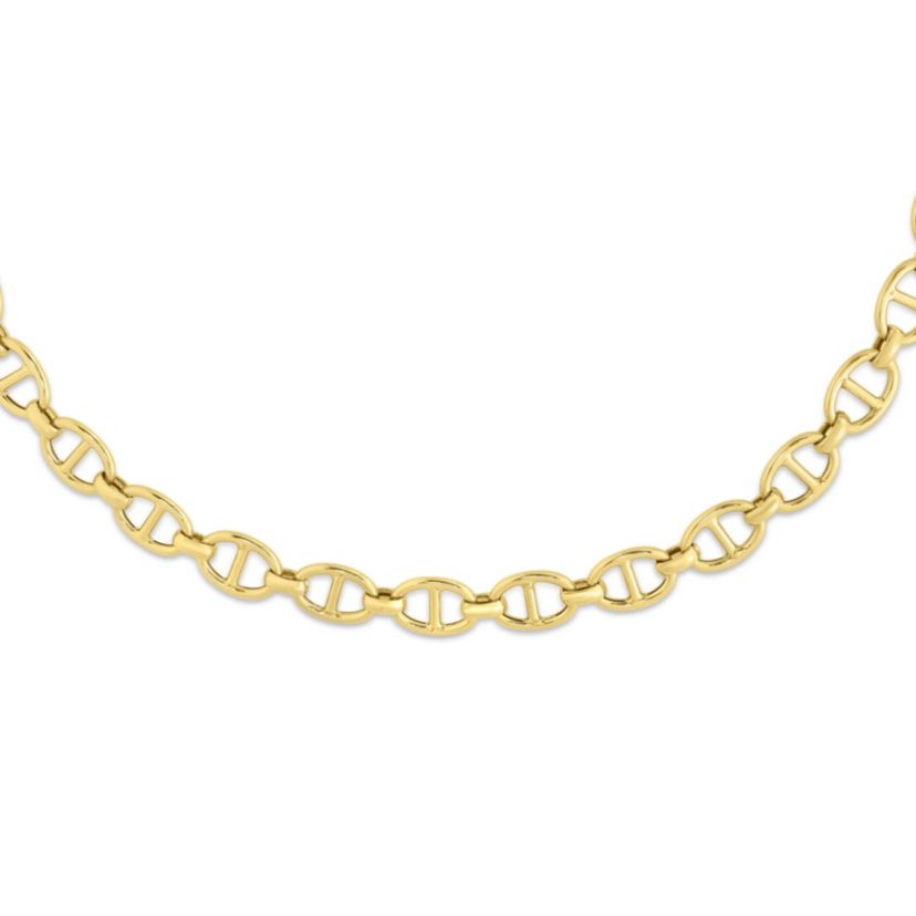 14 Karat Yellow Gold Flat Mariner Necklace