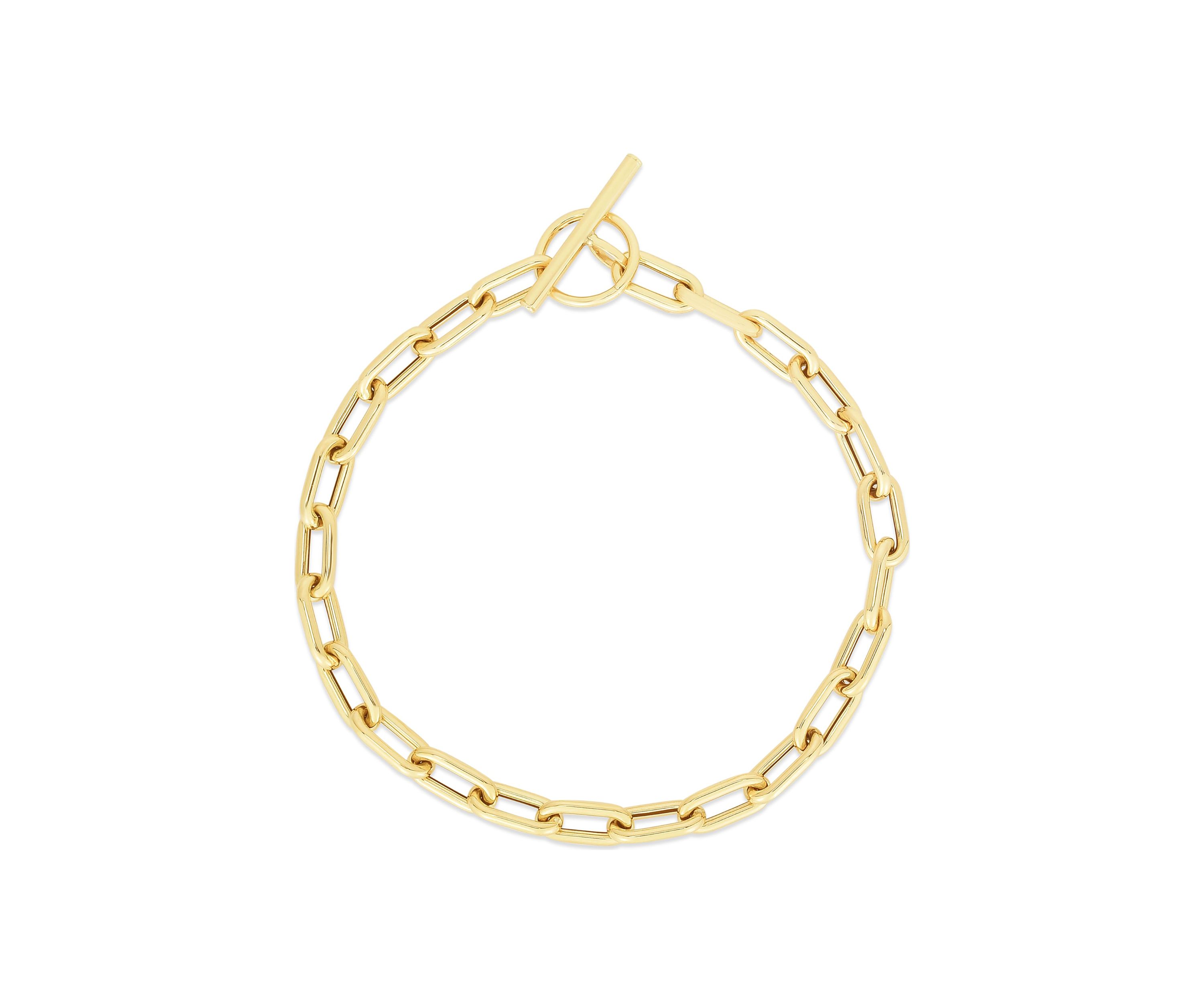 14Ky Toggle Paperclip Bracelet