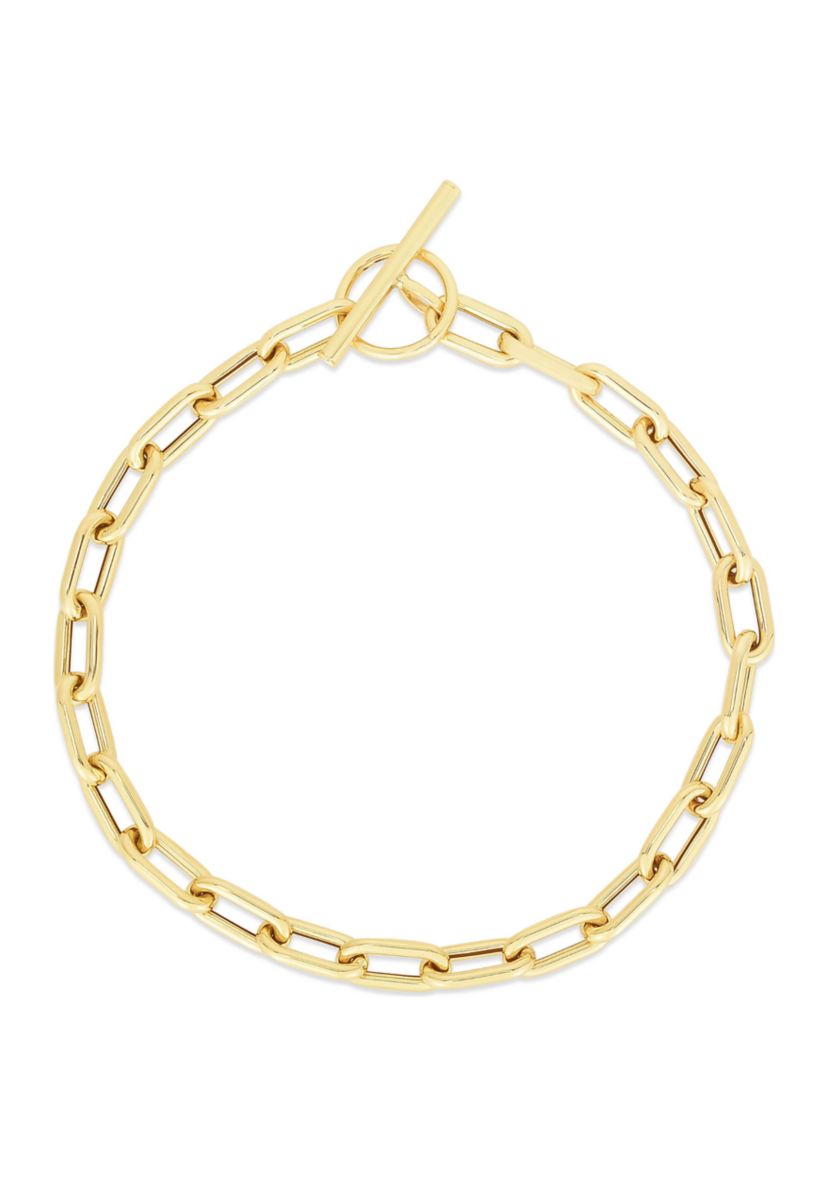 14Ky Toggle Paperclip Bracelet