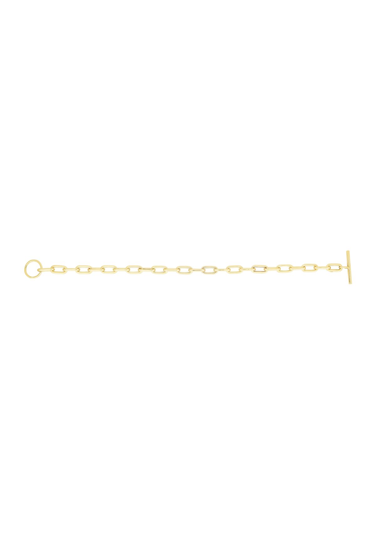 14Ky Toggle Paperclip Bracelet