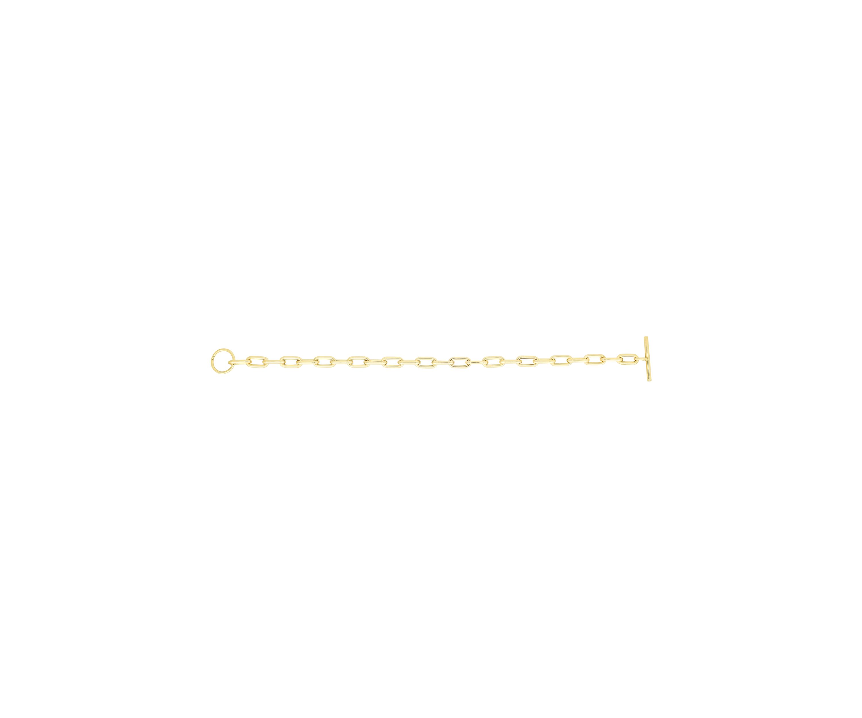 14Ky Toggle Paperclip Bracelet