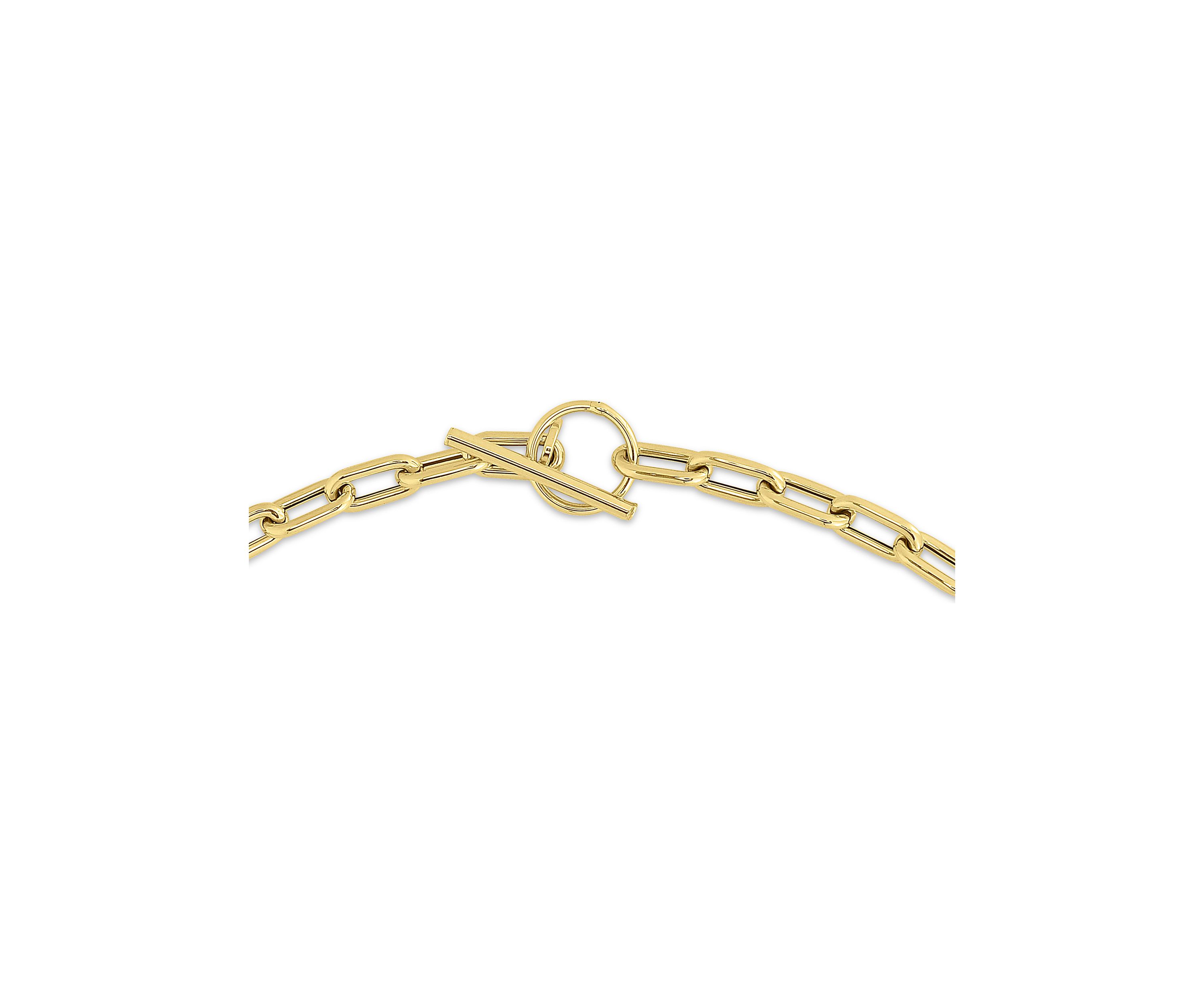 14Ky Toggle Paperclip Bracelet