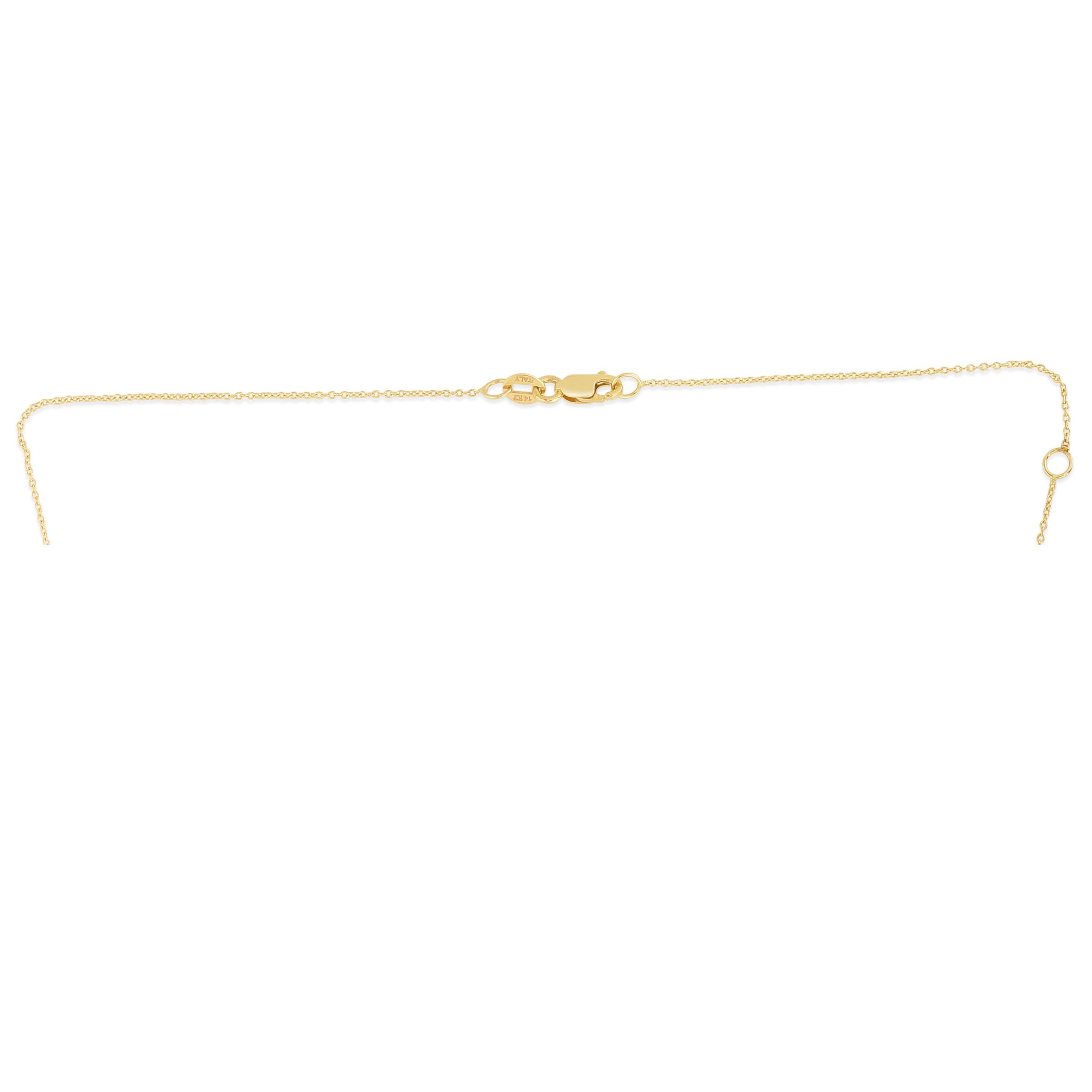14K Yellow Gold  North Star Necklace With Diamond