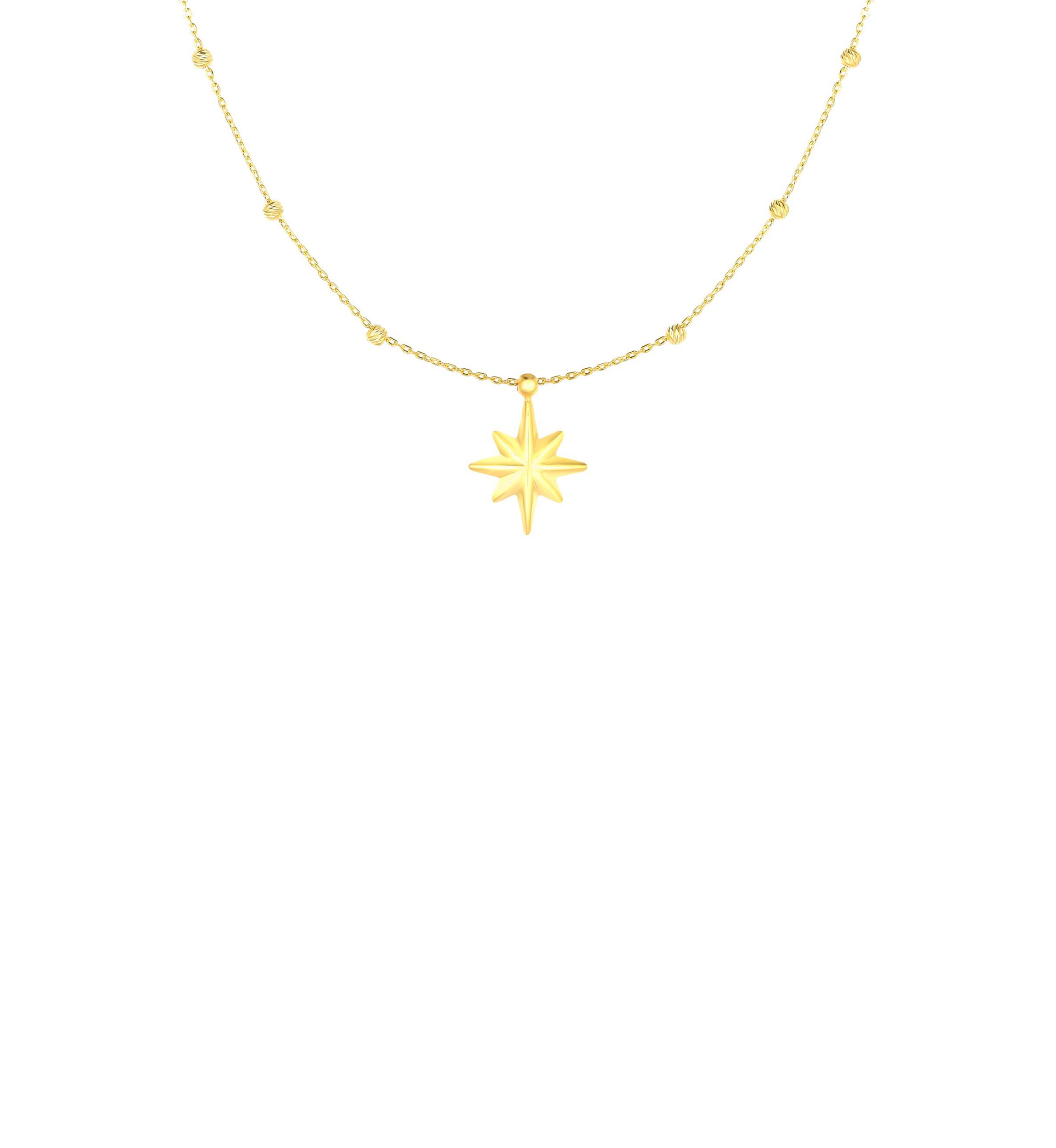 Star Pendant Necklace in 14k Yellow Gold