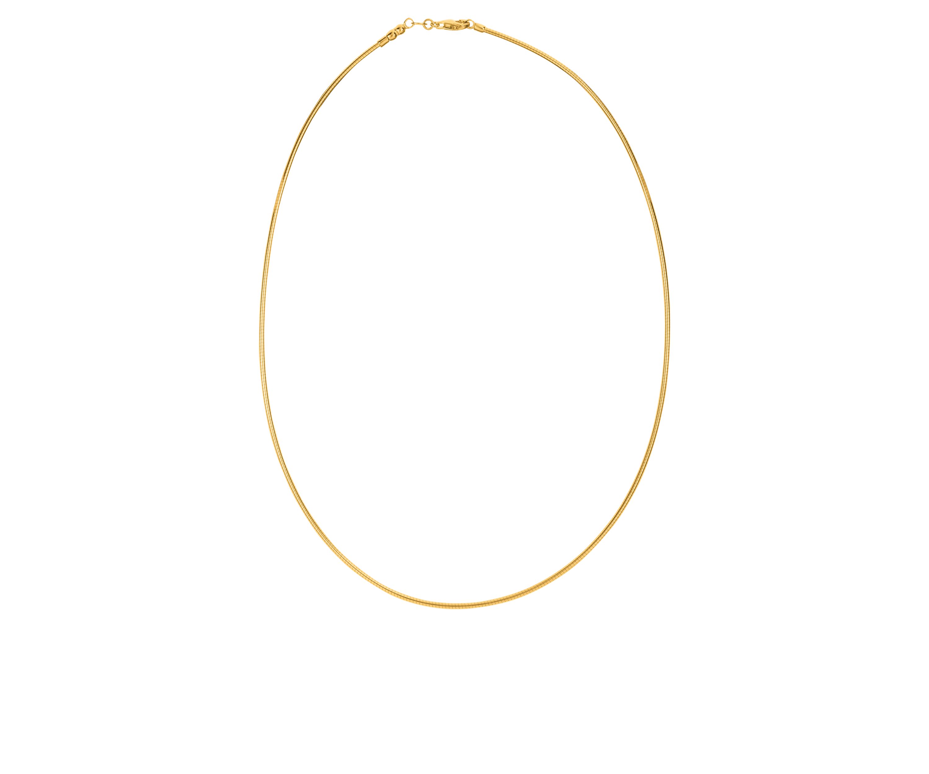 14k Yellow Gold 1.5mm Omega Necklace
