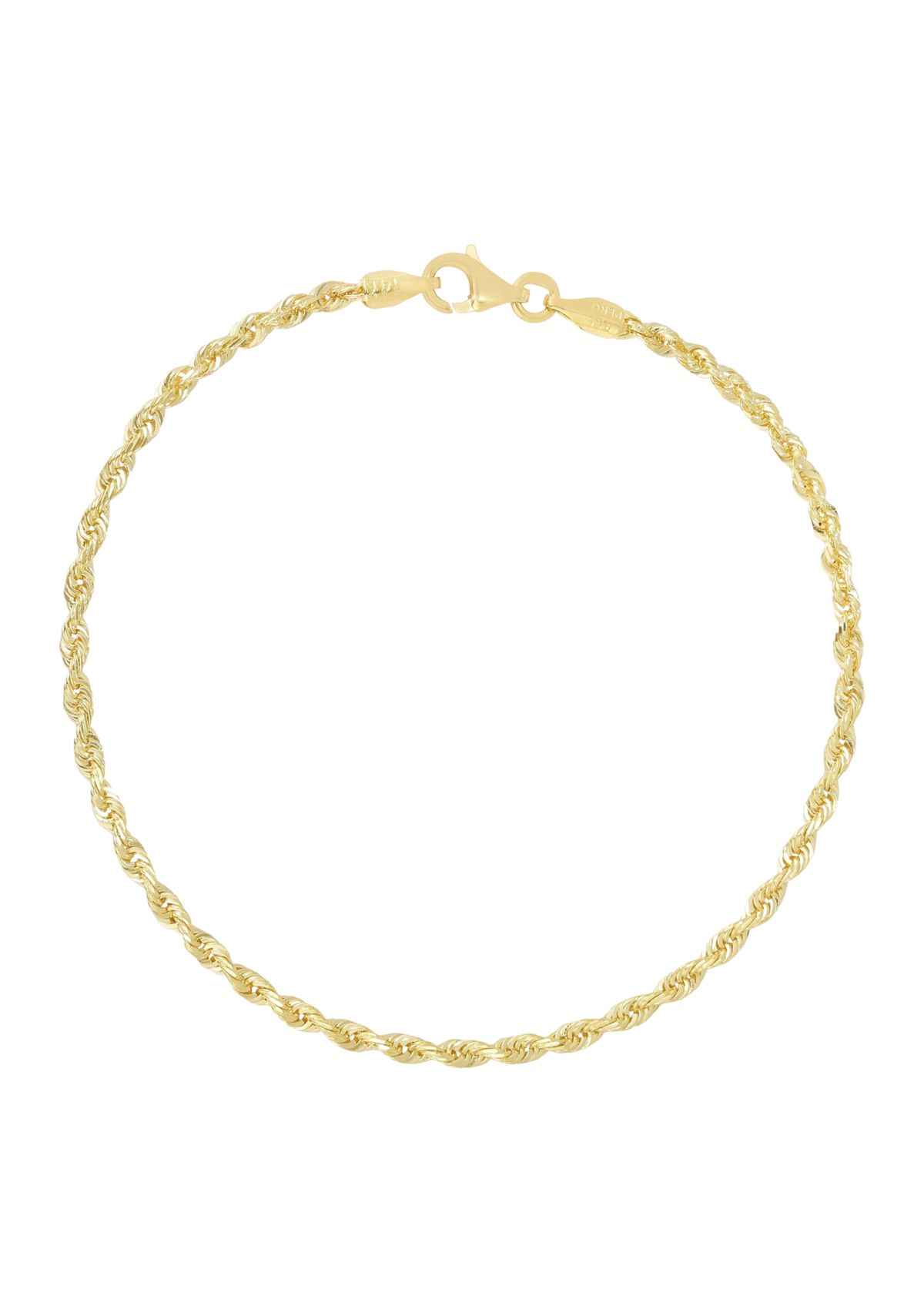 14K Rope Anklet Bracelet