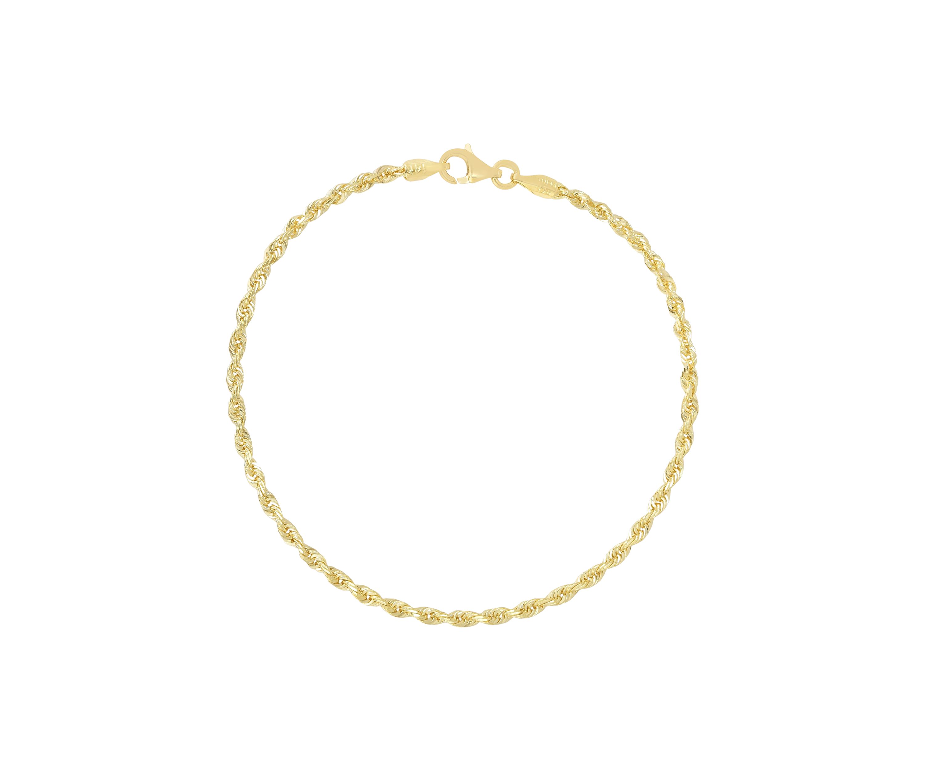14K Rope Anklet Bracelet