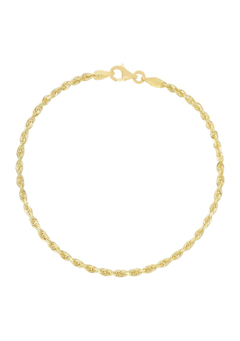 14K Rope Anklet Bracelet