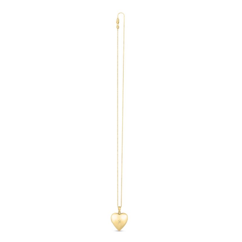 14K Yellow Gold  Heart Locket Necklace