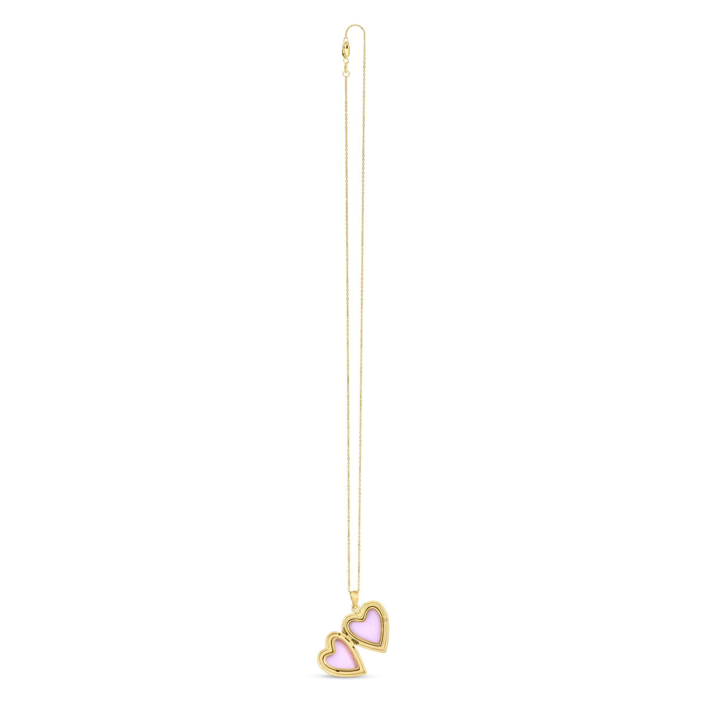 14K Yellow Gold  Heart Locket Necklace