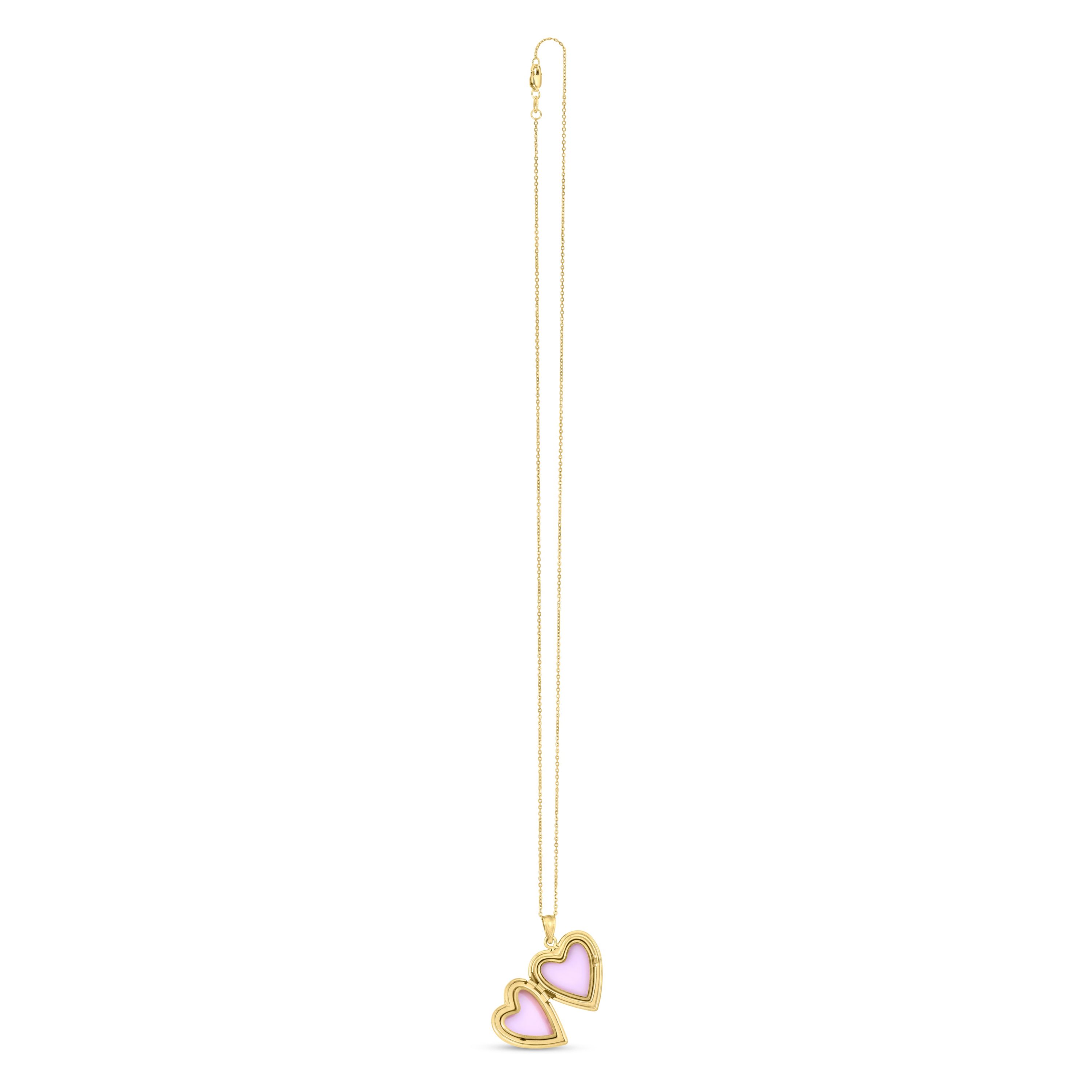 14K Yellow Gold  Heart Locket Necklace