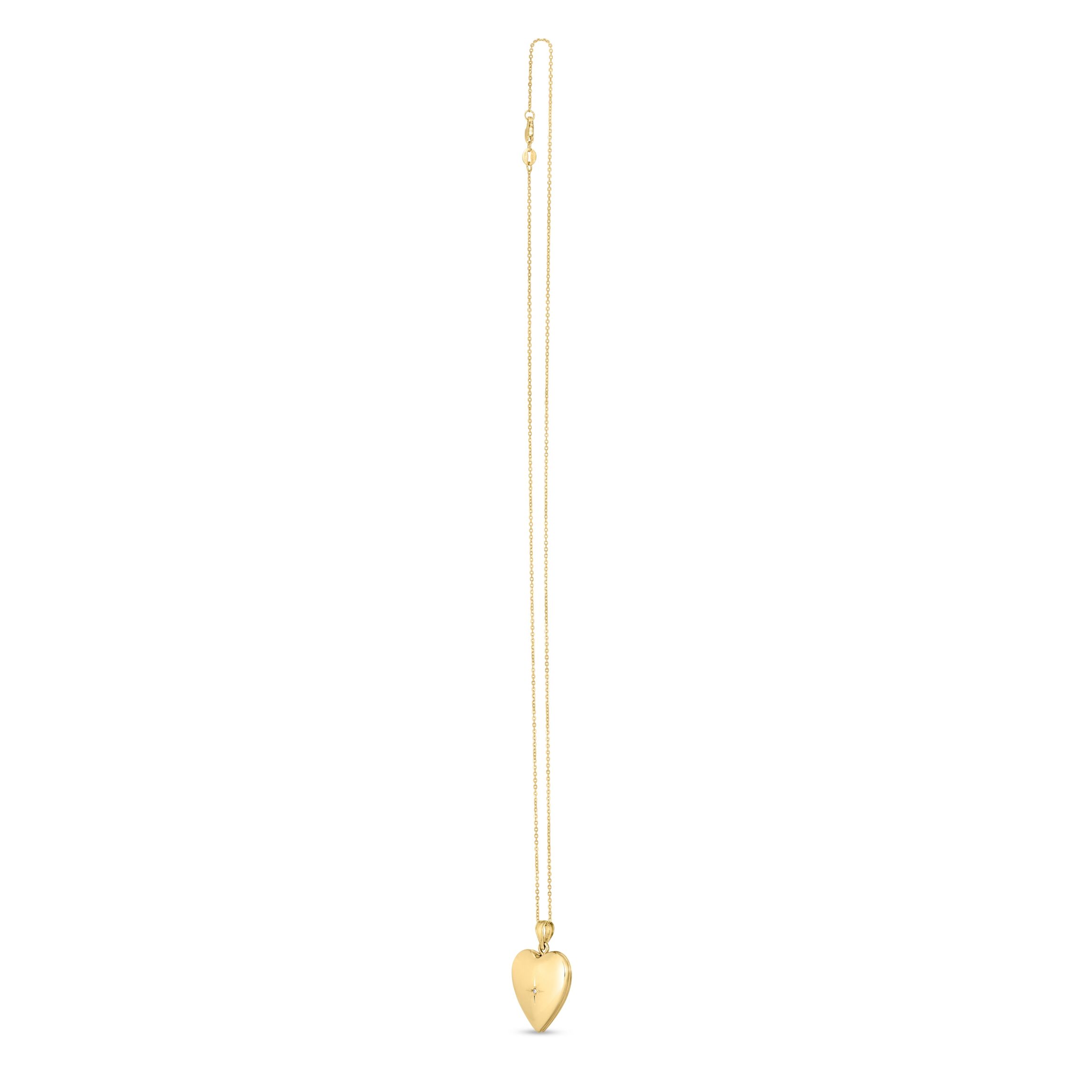 14K Yellow Gold  Heart Locket Necklace