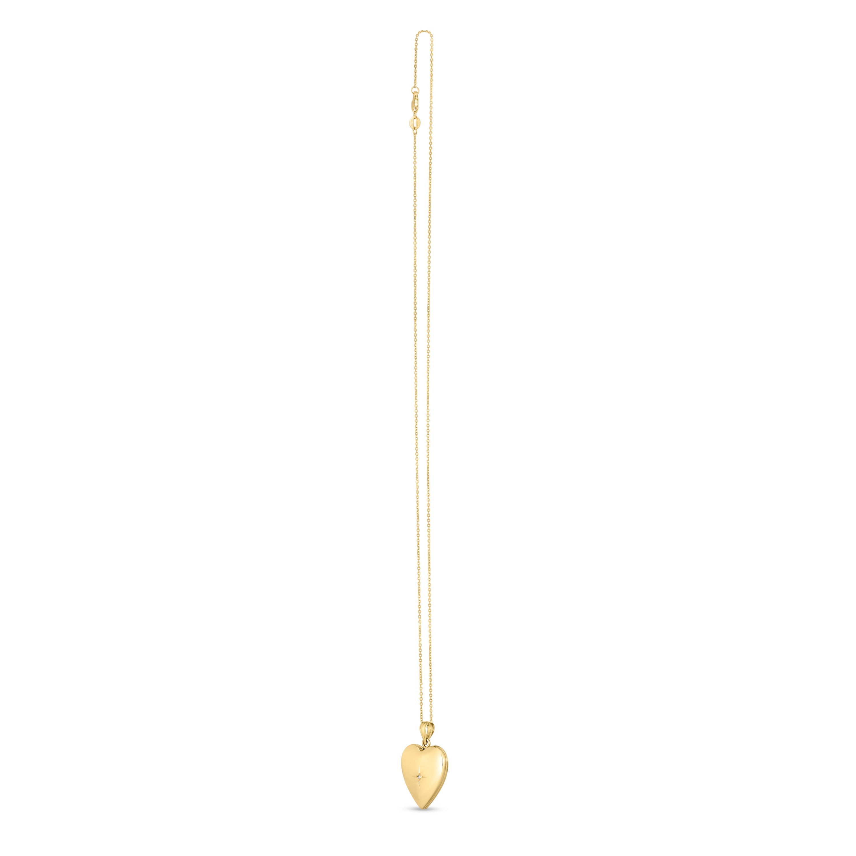 14K Yellow Gold  Heart Locket Necklace