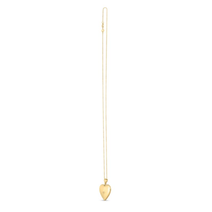 14K Yellow Gold  Heart Locket Necklace