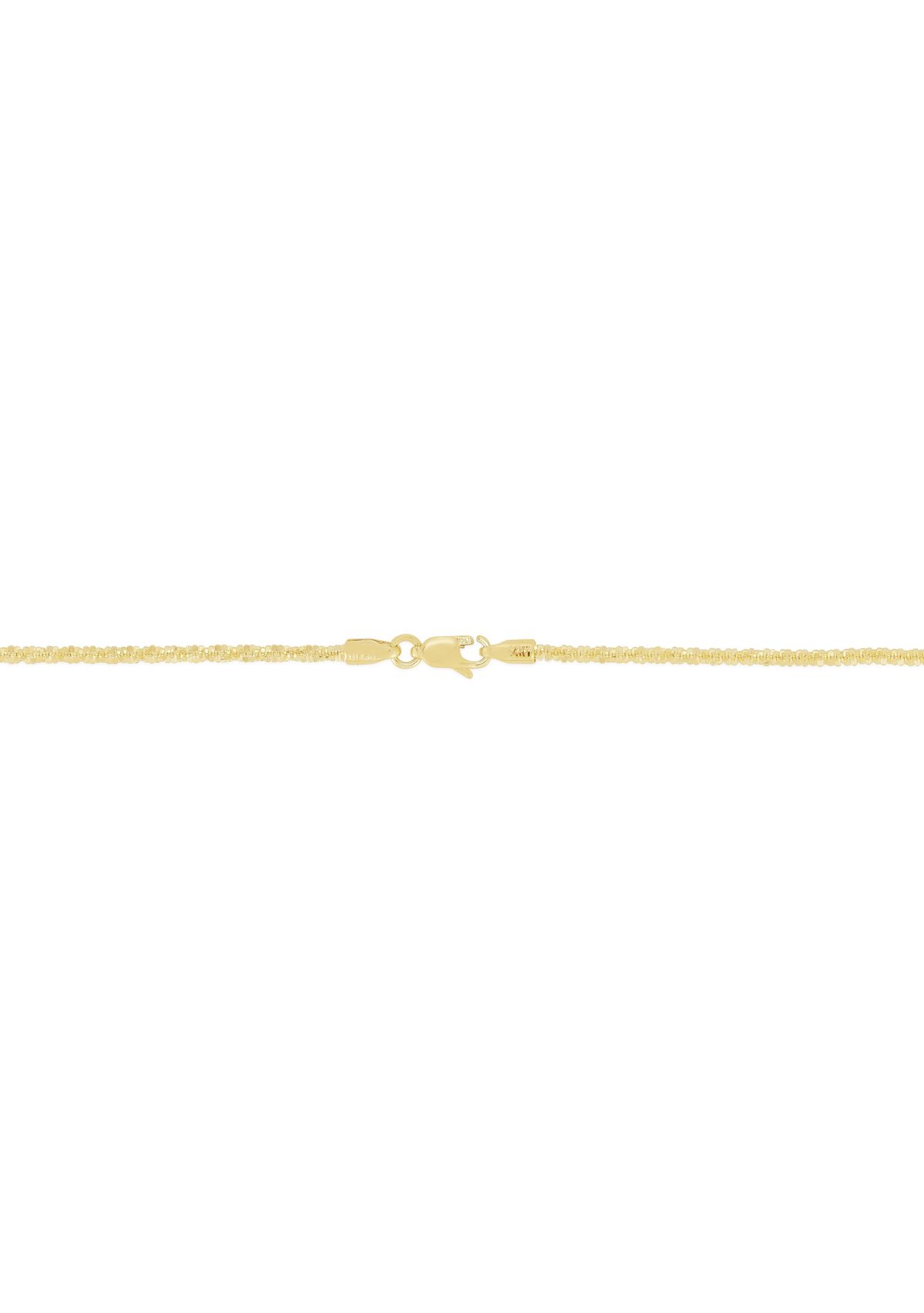 14 Karat Yellow Gold Sparkle Anklet