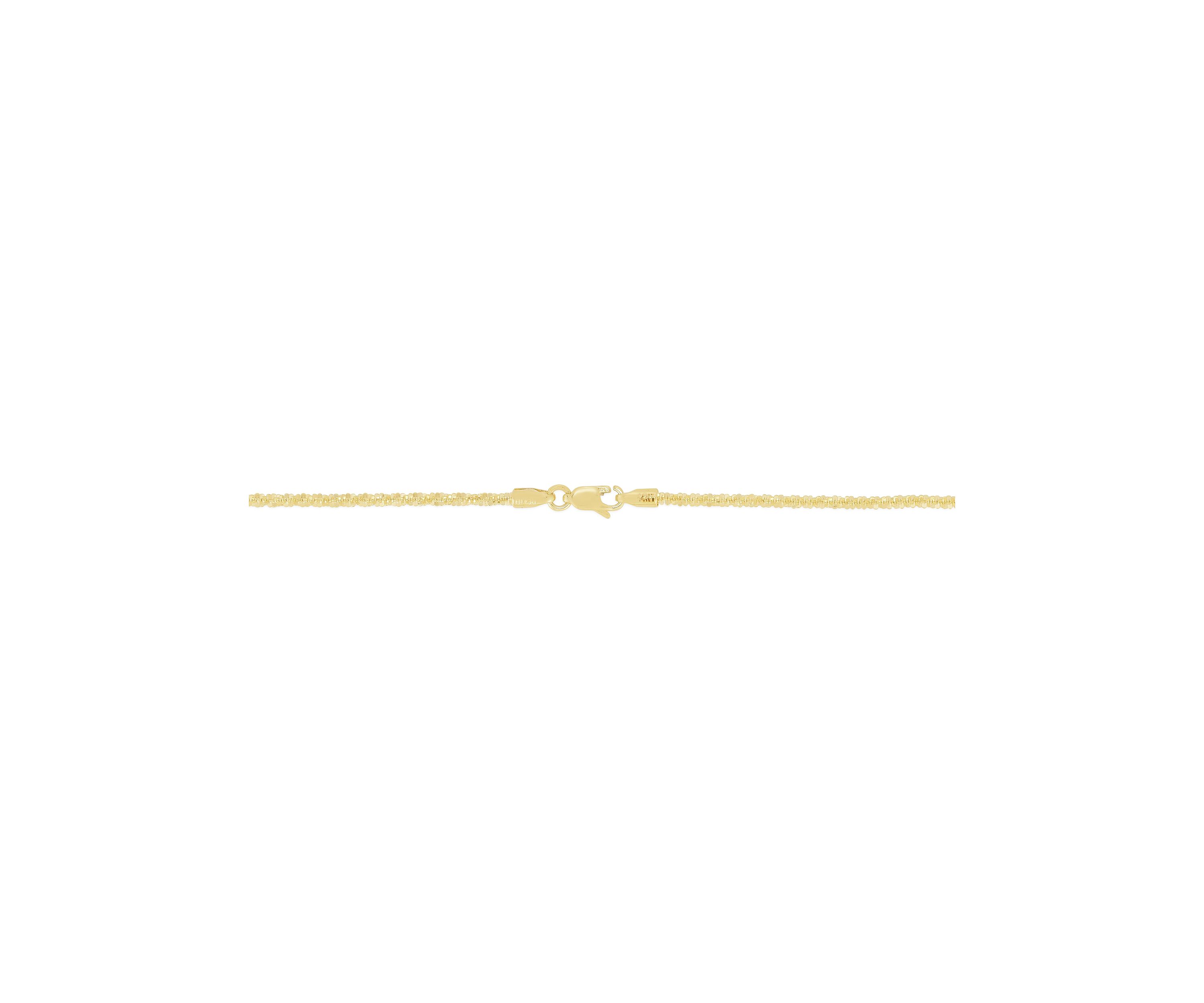 14 Karat Yellow Gold Sparkle Anklet