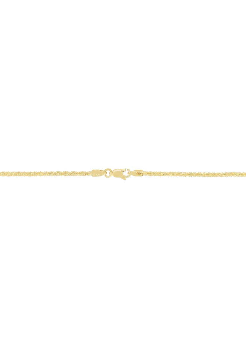 14 Karat Yellow Gold Sparkle Anklet