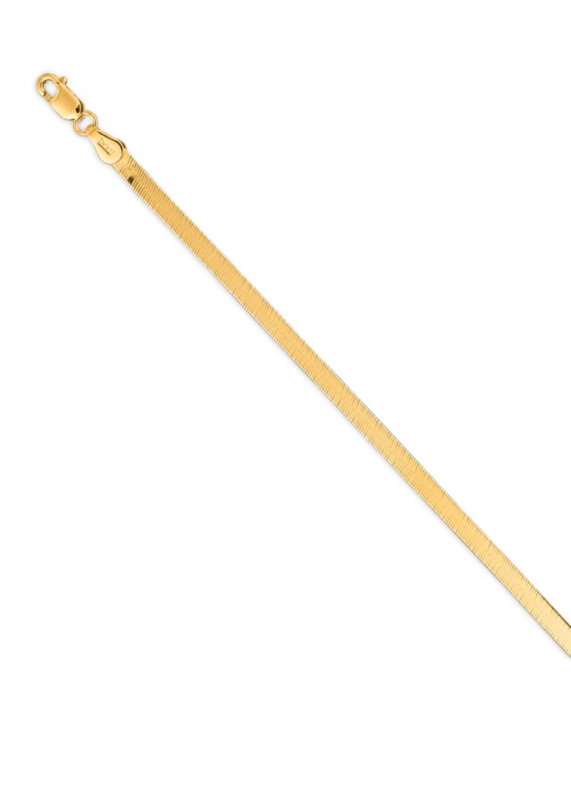 14k Yellow Gold Herringbone Bracelet