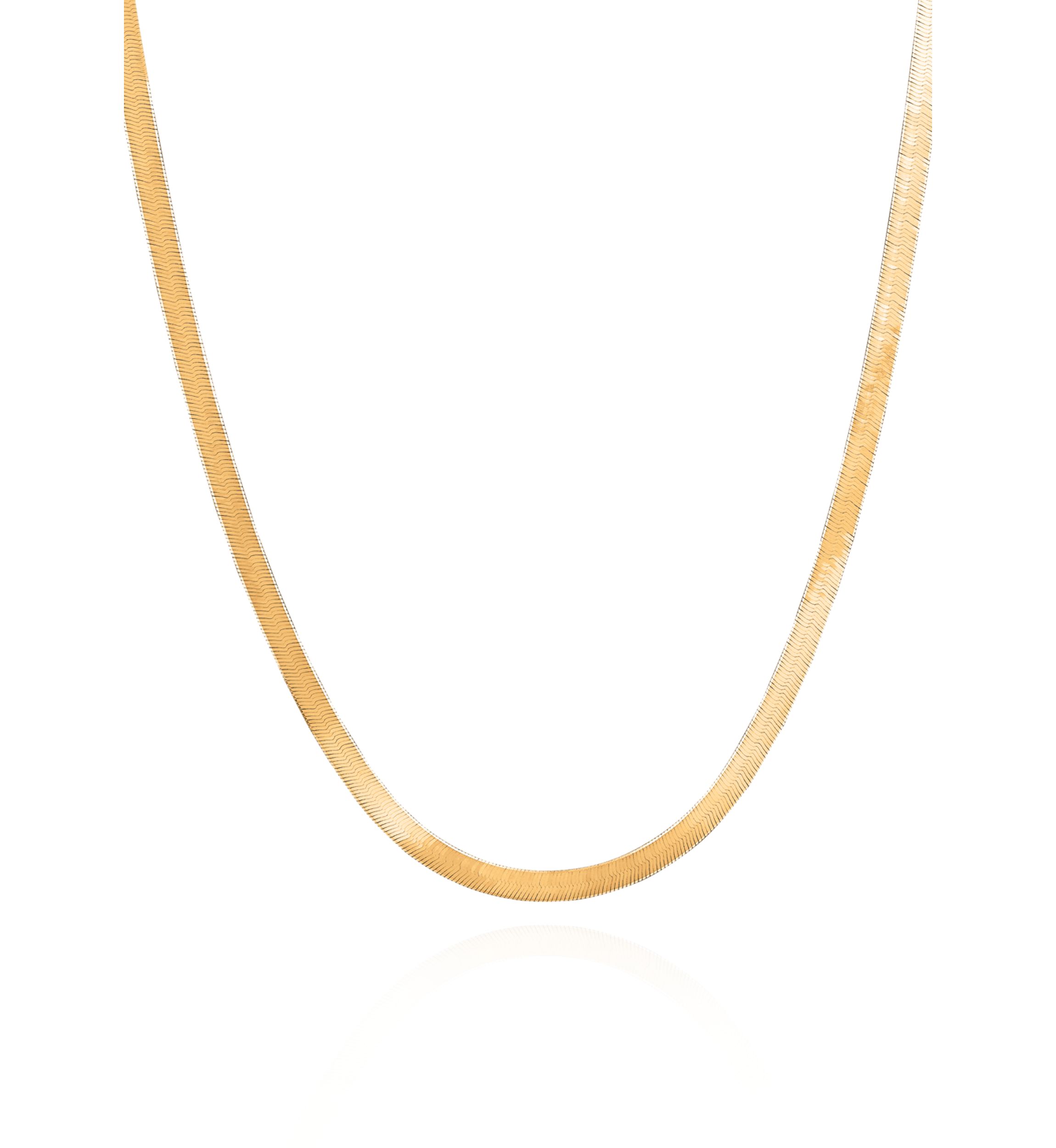 14k Yellow Gold Herringbone Necklace